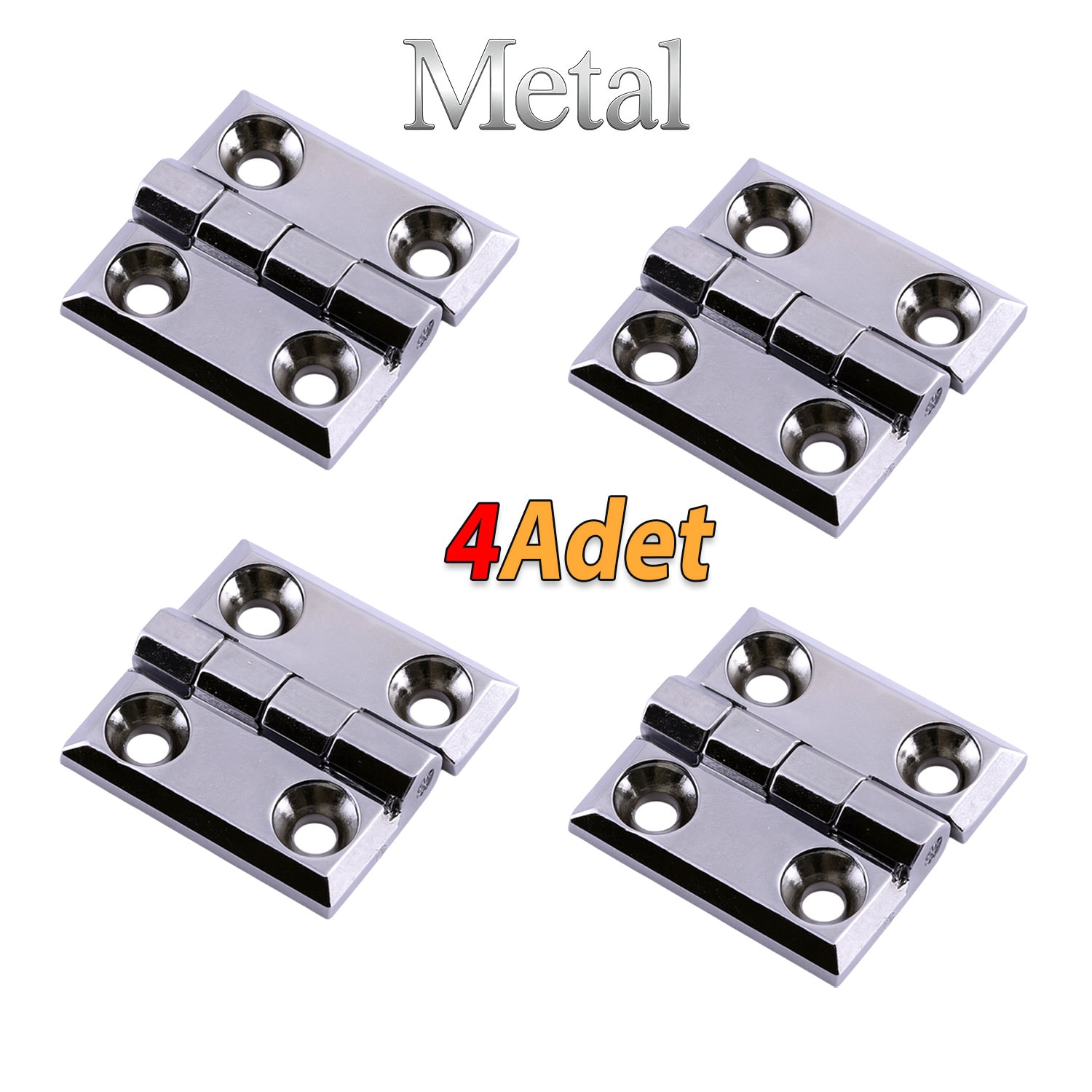 Metal Gümüş Yaprak Menteşe 4 ADET 60x60mm Kapi Pencere Dolap Mobilya Kapak Menteşe Bağlantı Aksesuar
