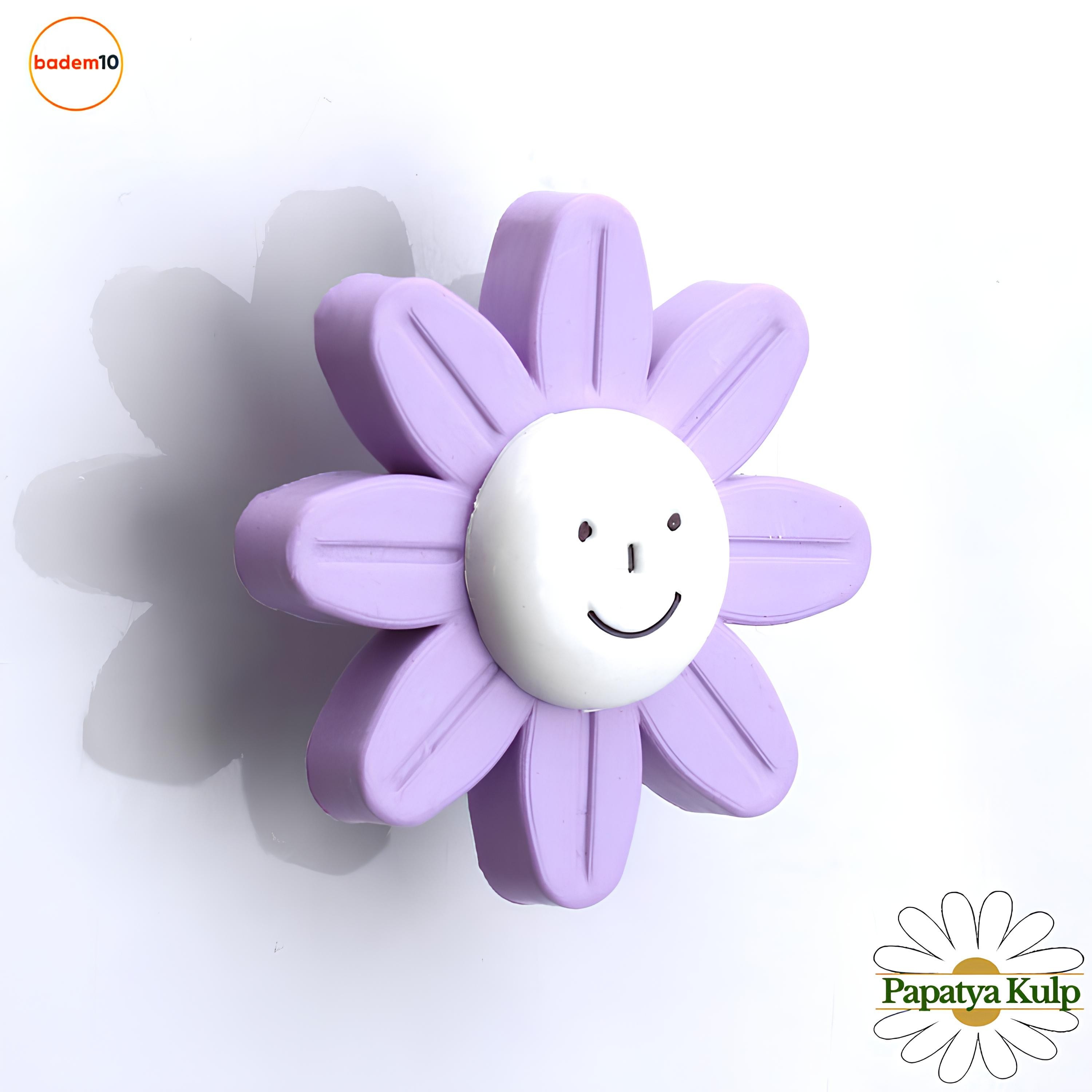 Plastik Papatya Kulp Lila Renk Mobilya Çoçuk Odası Kız Erkek Dolap Kapak Kulpu Çekmece Kulbu 1 ADET