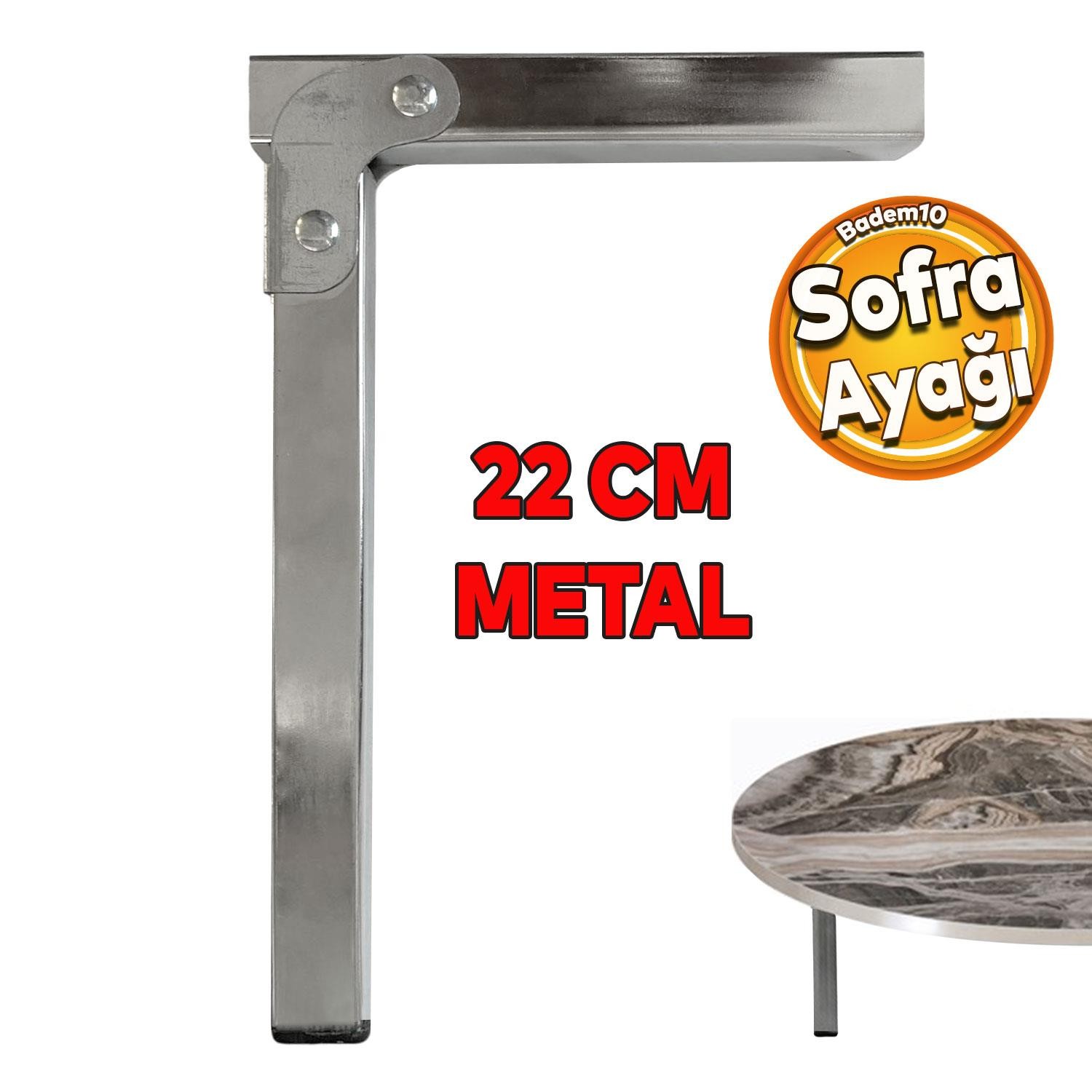 Sofra Ayağı 22 cm Metal Katlanır Siyah Taban Yer Sofrası Sini Altı Mobilya Ayak Sehpa Masa