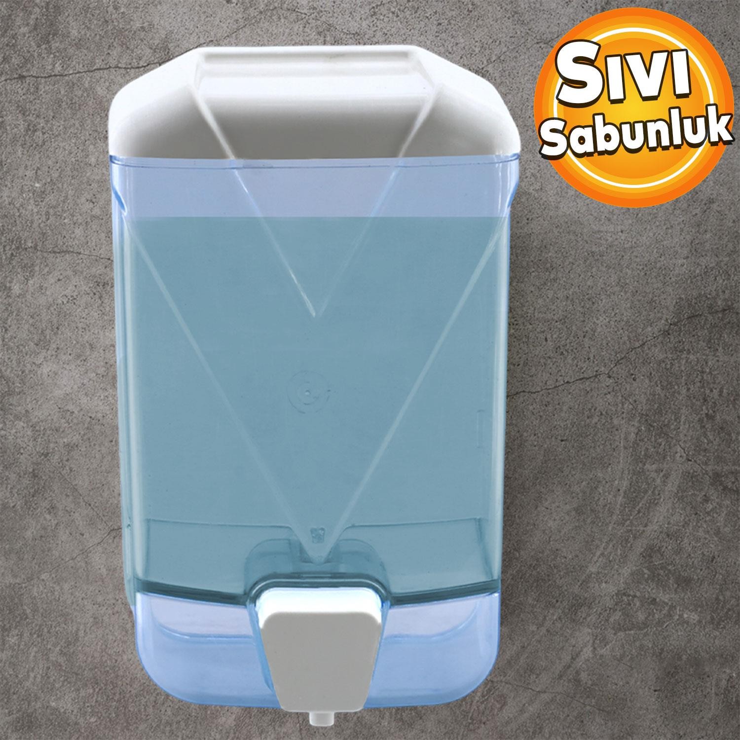Sıvı Sabunluk Duvara Monte Sıvı Sabunluk Plastik 1000 cc Şeffaf