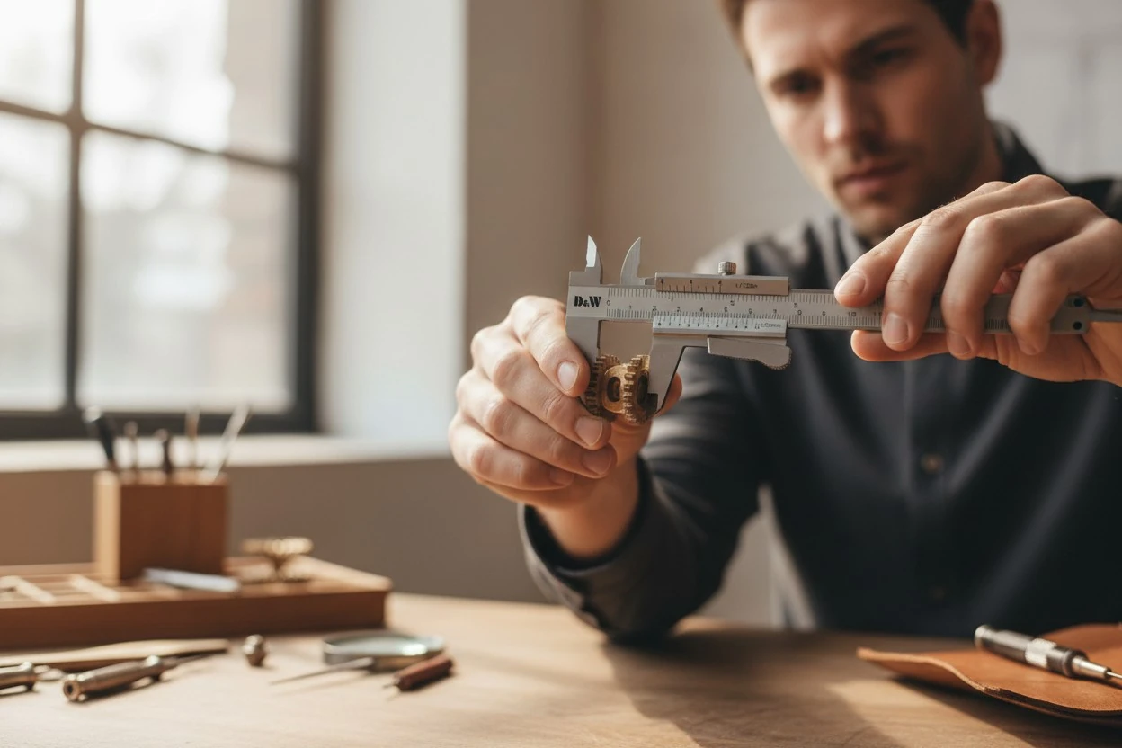 (0.05 Hassasiyet) 300 mm Kilitli Mekanik Kumpas Monoblok Metal Gövde İç Dış Derinlik Ölçüm Aleti