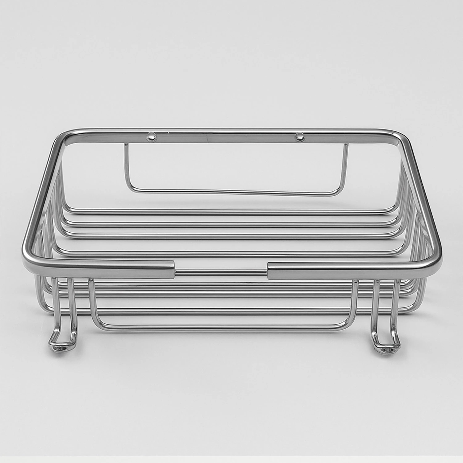 Banyo Köşe Duş Rafı Krom Tek Katlı Kare Şampuanlık Sabunluk Paslanmaz Metal Duvar Tipi Organizer