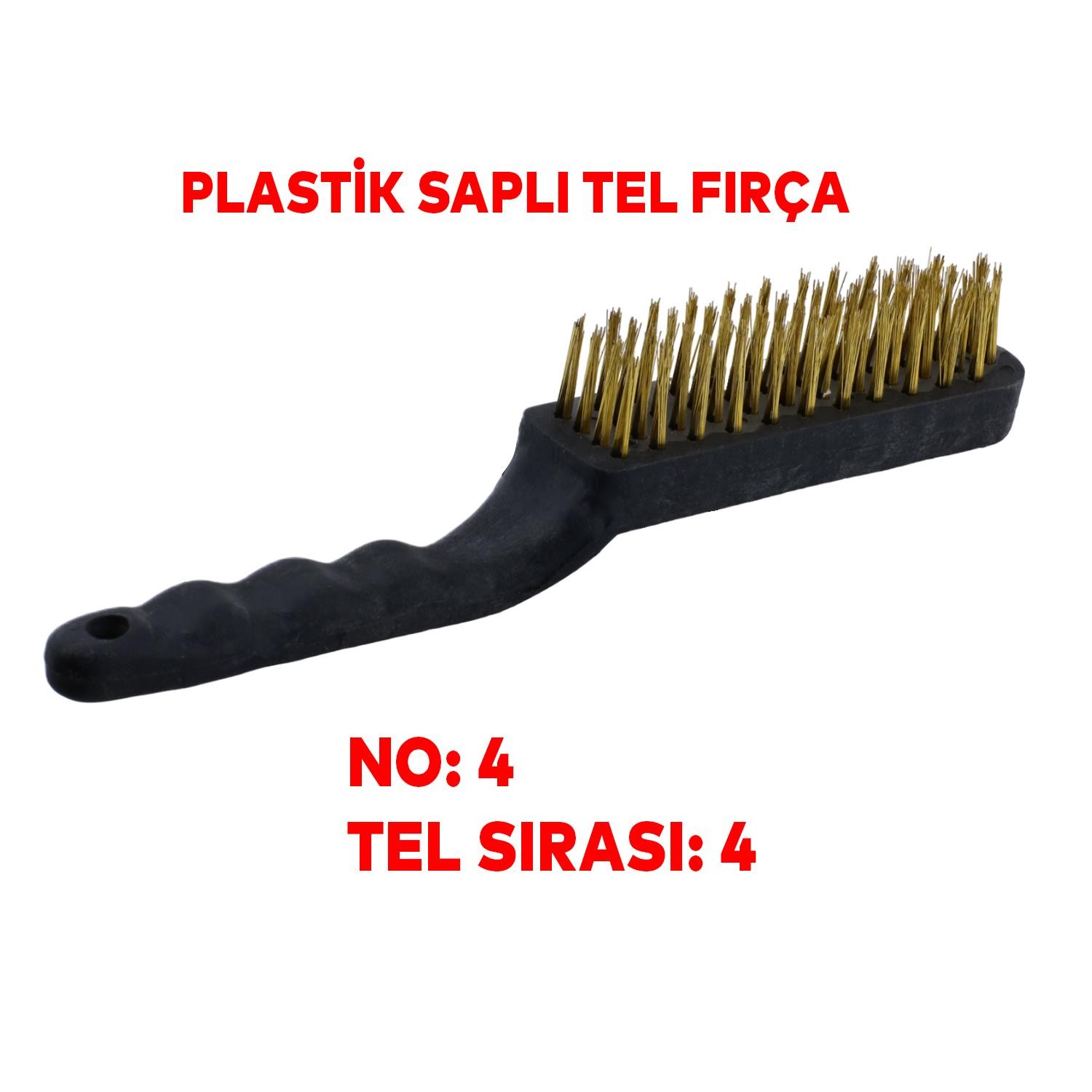 Plastik Saplı Tel Fırça Kir Pas Mangal Barbekü Izgara Çok Amaçlı Temizleme Fırçası No 4