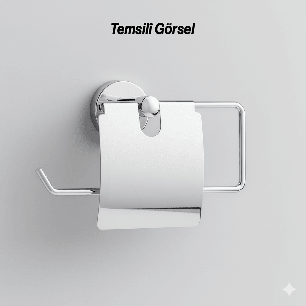 Kapalı Kağıt Havluluk Krom Gümüş Metal Duvara Monte Vidalı Banyo Tuvalet Mutfak Kağıt Havluluk 25 cm