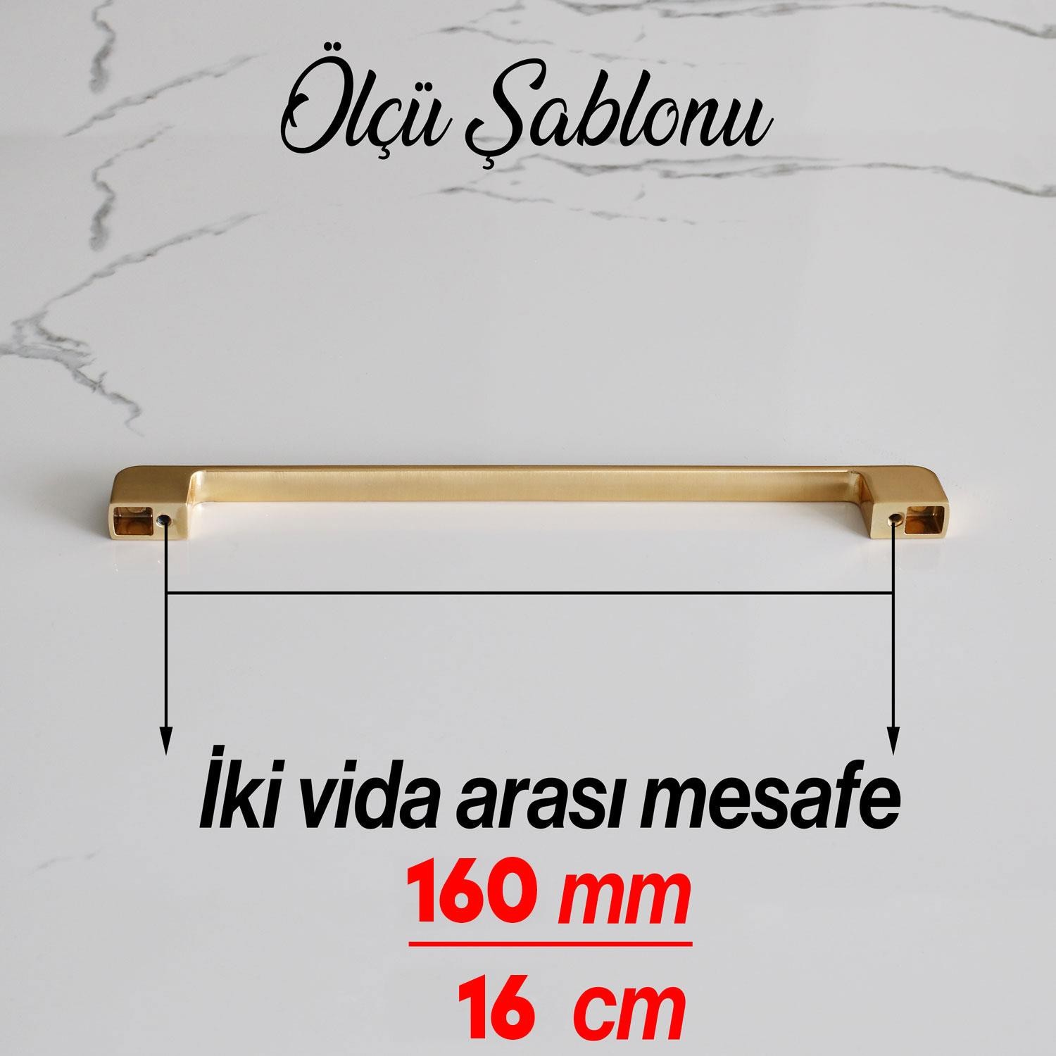 Arel Kulp Mat Gold 160 mm Mobilya Mutfak Dolabı Çekmece Dolap Kulpları Kapak Kulpu Kulbu Altın Metal