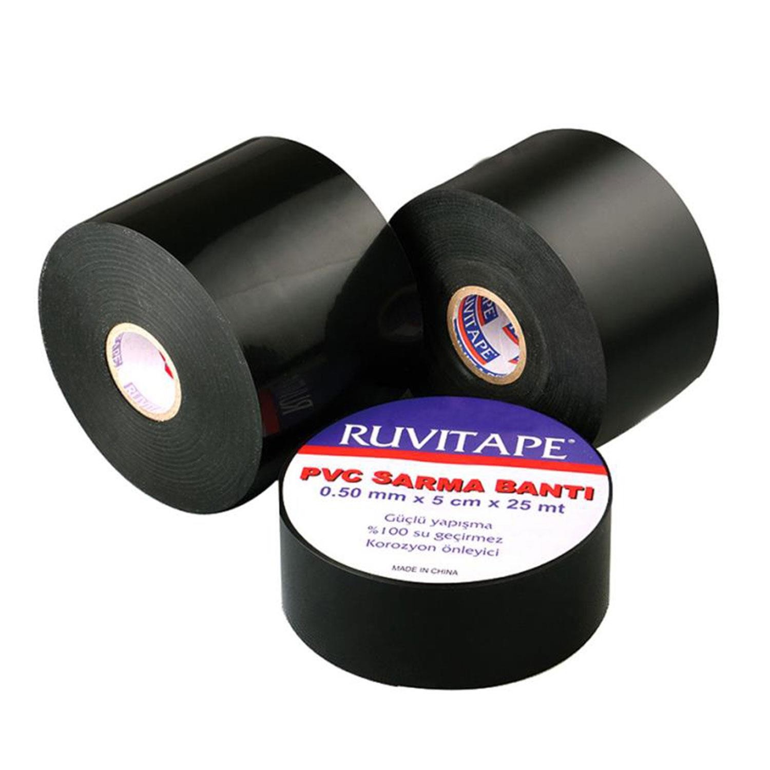 Ruvitape Antikorozyon Bandı Pvc Boru İzolasyon Sarma Bant 100 mm x 25 MT