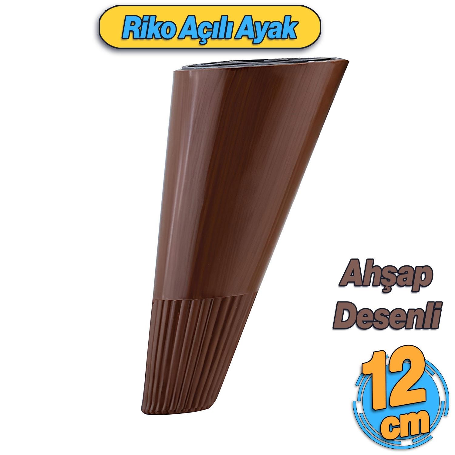 Açılı Konik 12 cm Ahşap Desenli Ayak Mobilya Yükseltici Baza Ayağı Koltuk Kanepe Altı Puf Ayakları