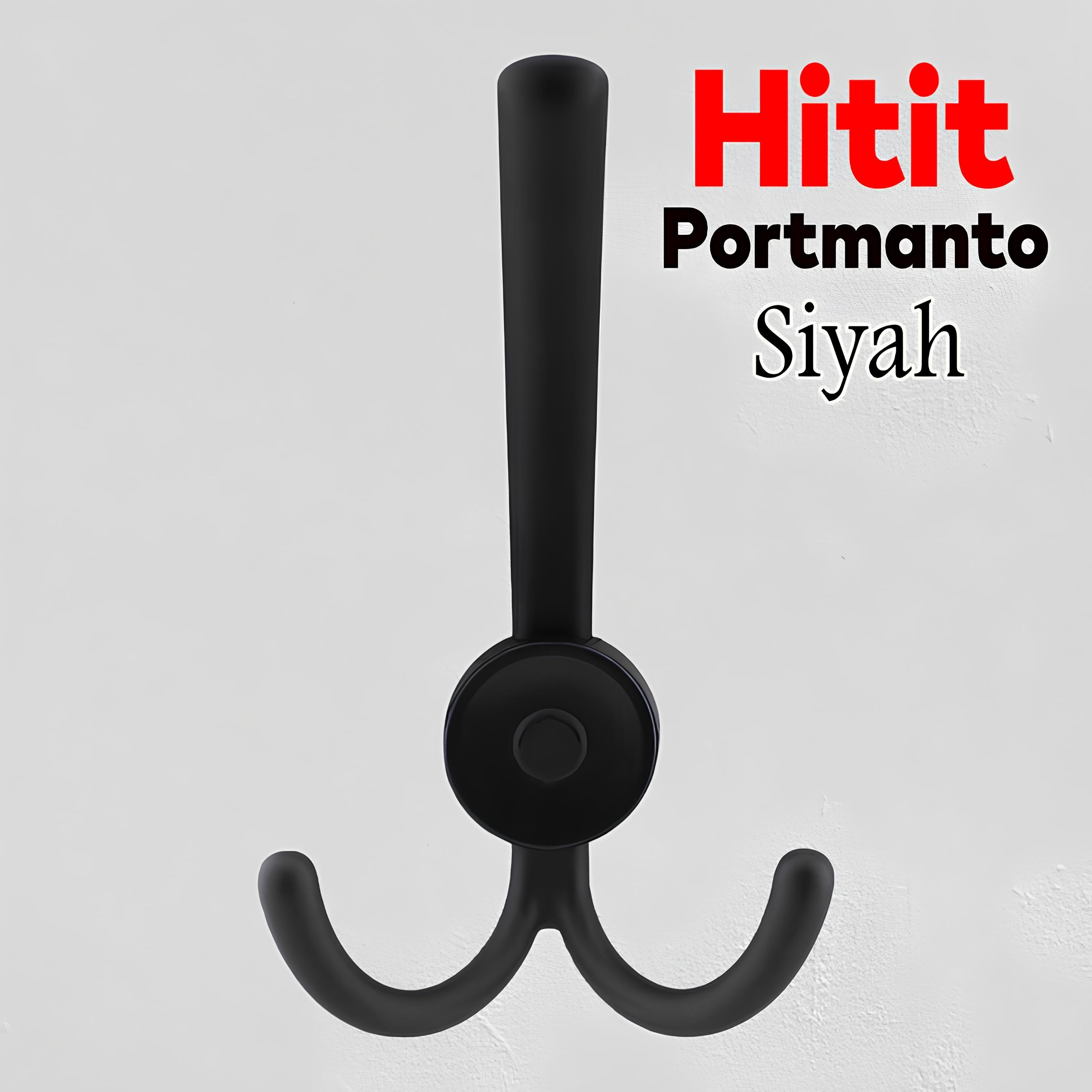 Hitit Askı Portmanto Metal Siyah Vestiyer Duvar Dolap Elbise Askısı Mobilya Askılığı Aparat