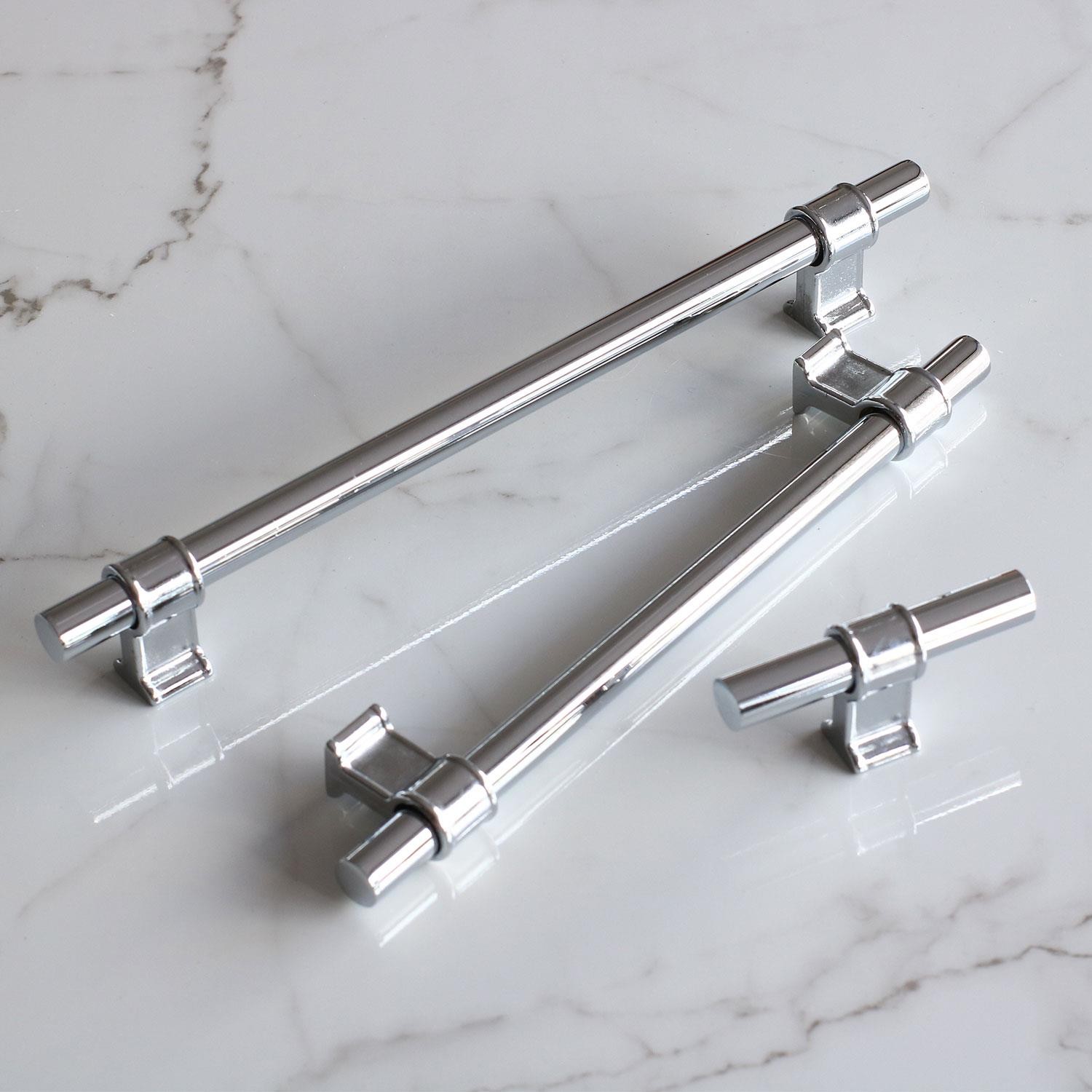 Hisar Krom Düz Metal Kulp 192 mm Mobilya Çekmece Mutfak Dolabı Dolap Kulpları kulpu Kulbu
