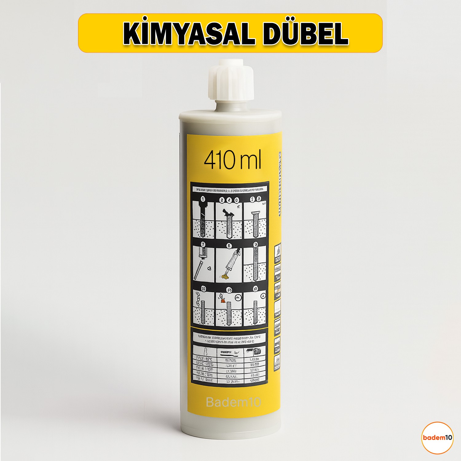 410 ml Polyester Bazlı Bileşenli Kimyasal Dübel İç Dış Mekan Ankraj Malzemesi Beton Dübel Sıvı Çivi