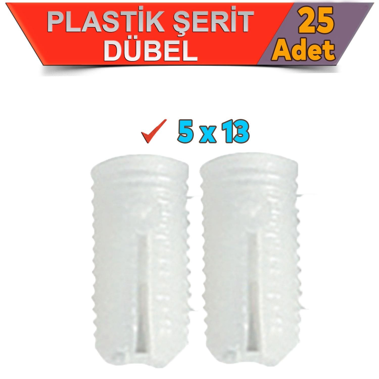 Şerit Dübel 5x13 Plastik (25 ADET)