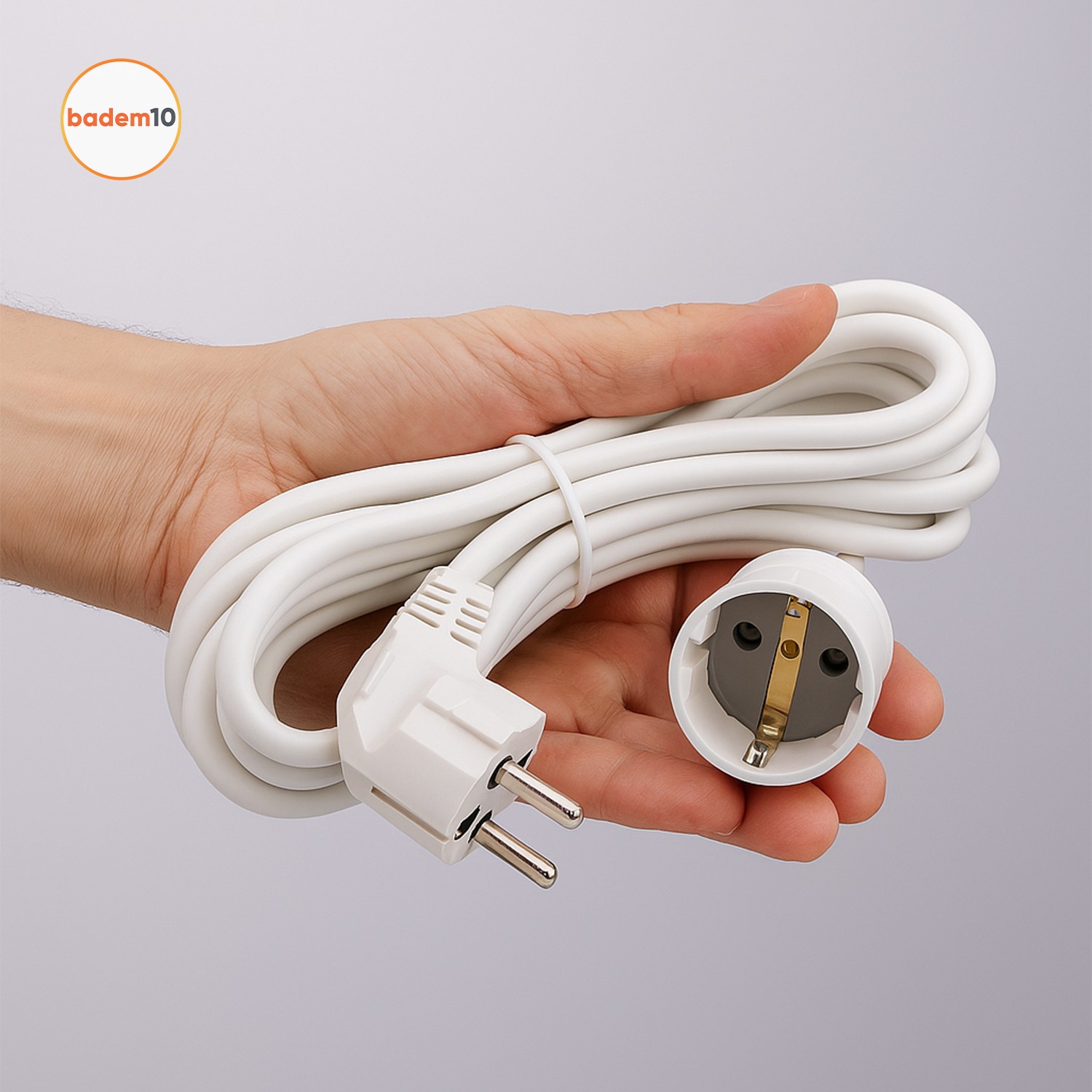 Seyyar Uzatma Kablosu 3 Metre Dişi-Erkek Fişli F19C Kalın Priz Prizli Sanayi Bahçe Elektrik Kablosu