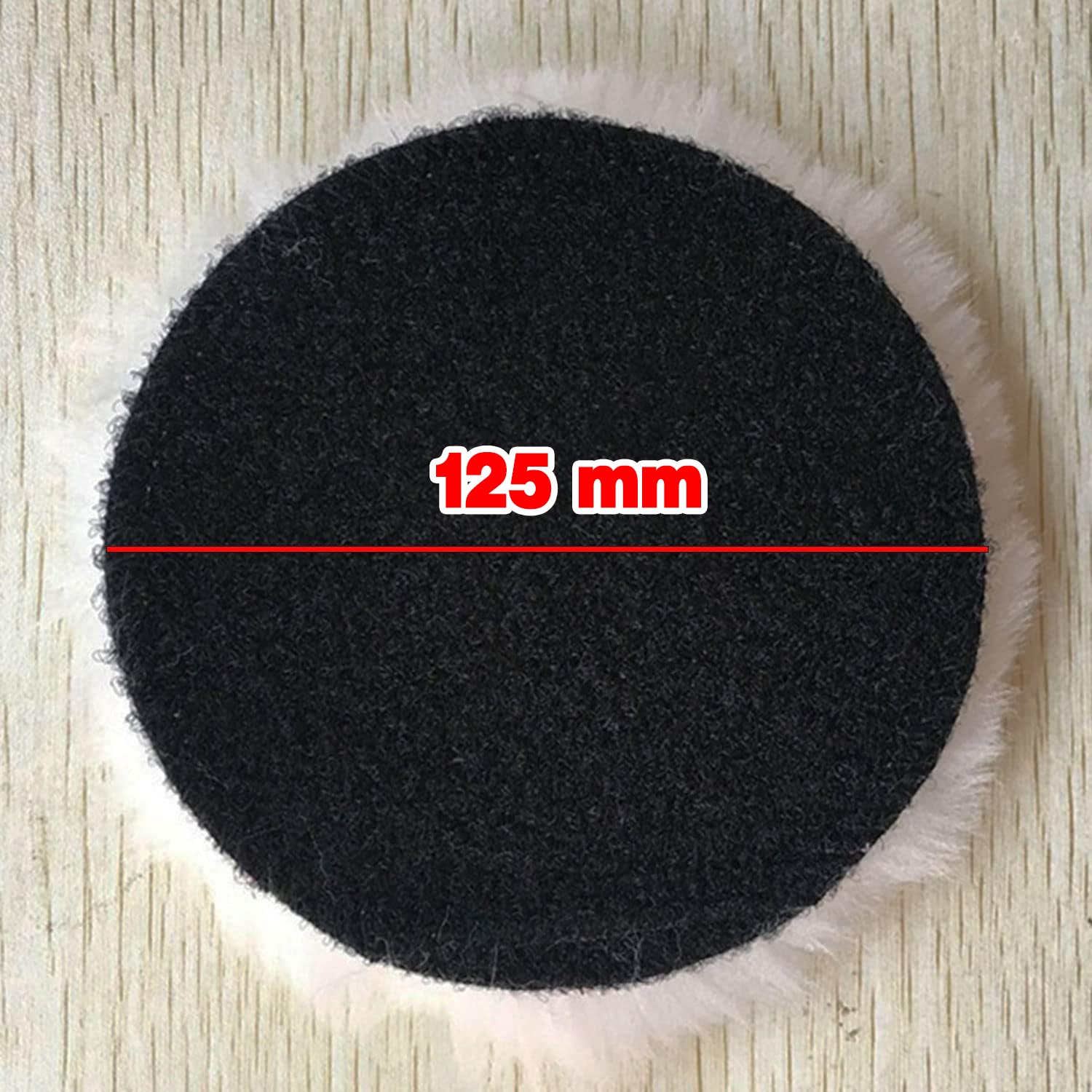 ( 1 Adet ) Koyun Postu Pedi Ø 125 mm Pasta Cila Polisaj Süngeri Cırt Tabanlı Kuzu Postu Yünü Keçesi Parlatma