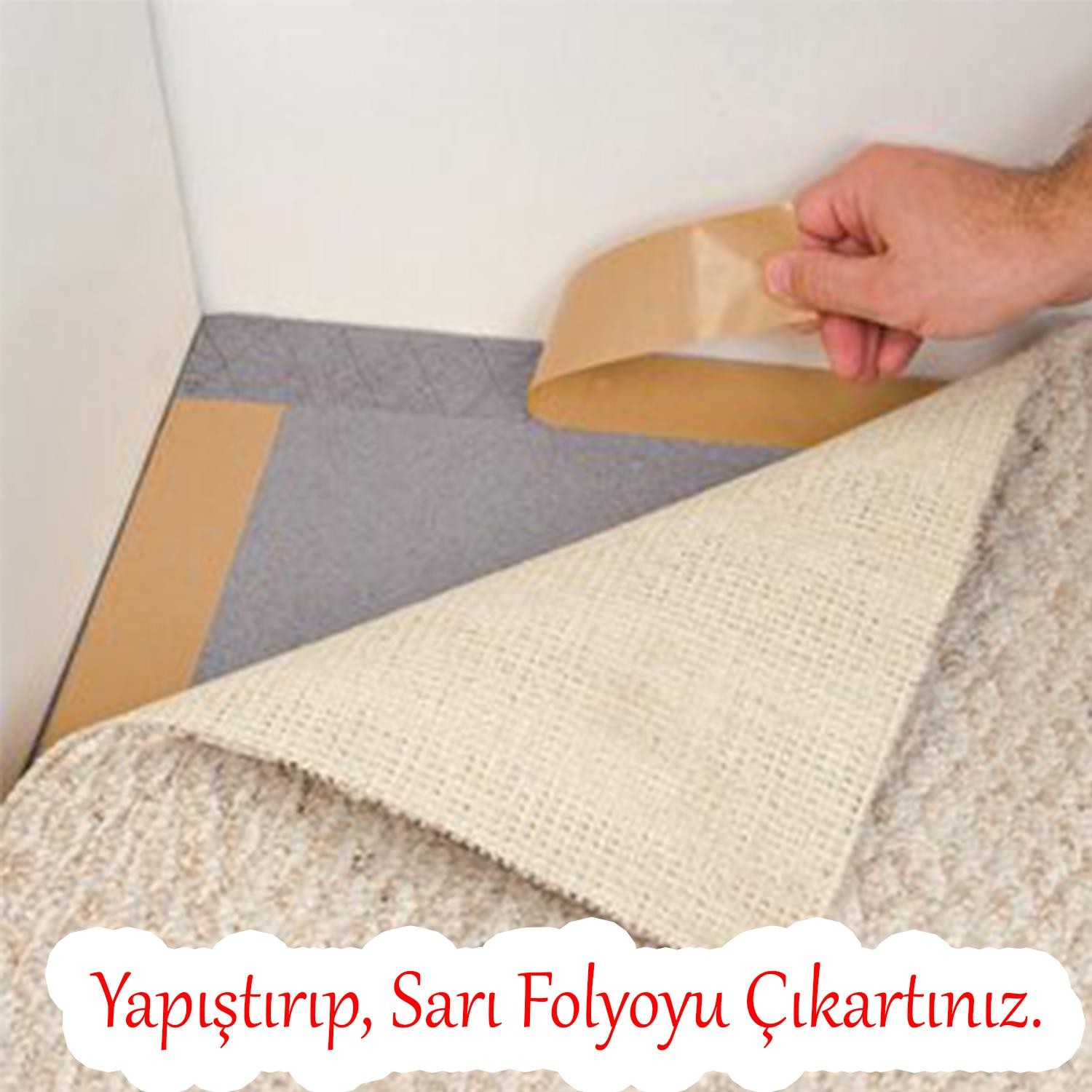 (2 ADET) Kaydırmaz Kaymaz Çift Taraflı Yapıştırma Sabitleme Kilim Paspas Halı Bandı 48 Mm X 5 Mt Bant