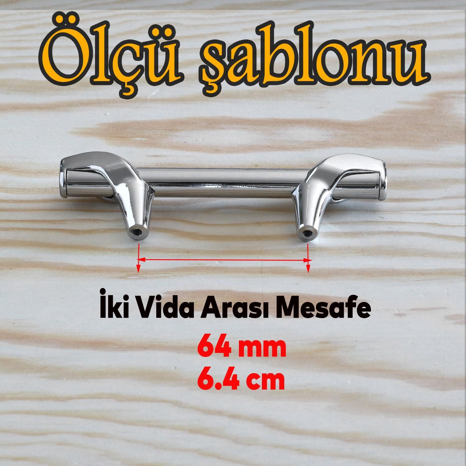 Prade 64 mm Krom Metal Kulp Mobilya Çekmece Mutfak Kapak Dolap Kulpları Kulbu Dolabı Kulpu