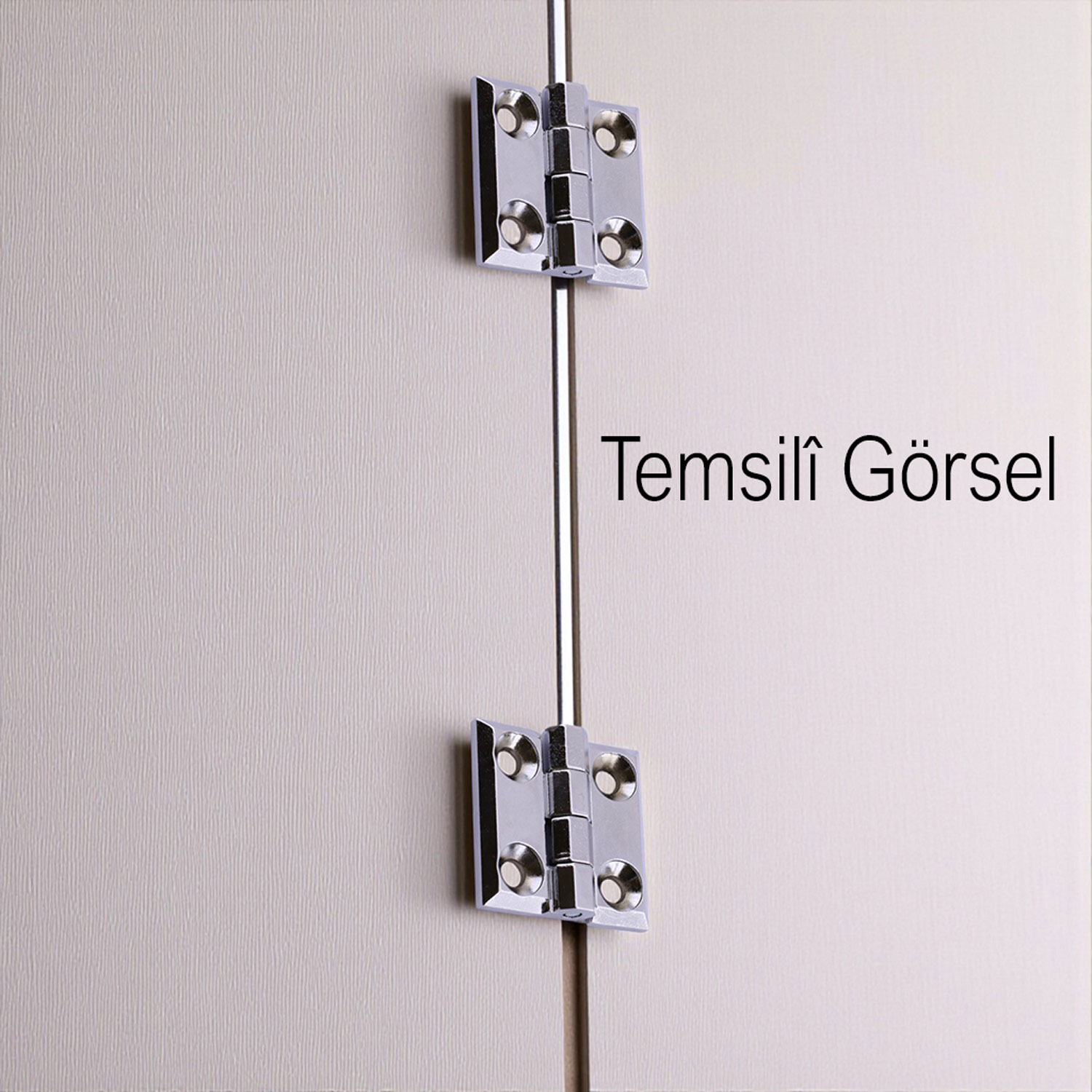 Metal 2 ADET 60x60 mm Gümüş Yaprak Menteşe Kapi Pencere Dolap Mobilya Kapak Menteşe Bağlantı