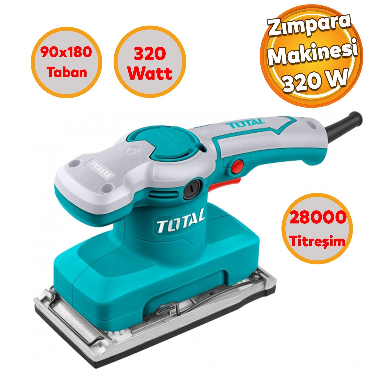 Titreşimli Zımpara Makinası 220 Volt Kablolu 320W Total TF1301826 Ahşap Duvar Yüzey Zımparalama