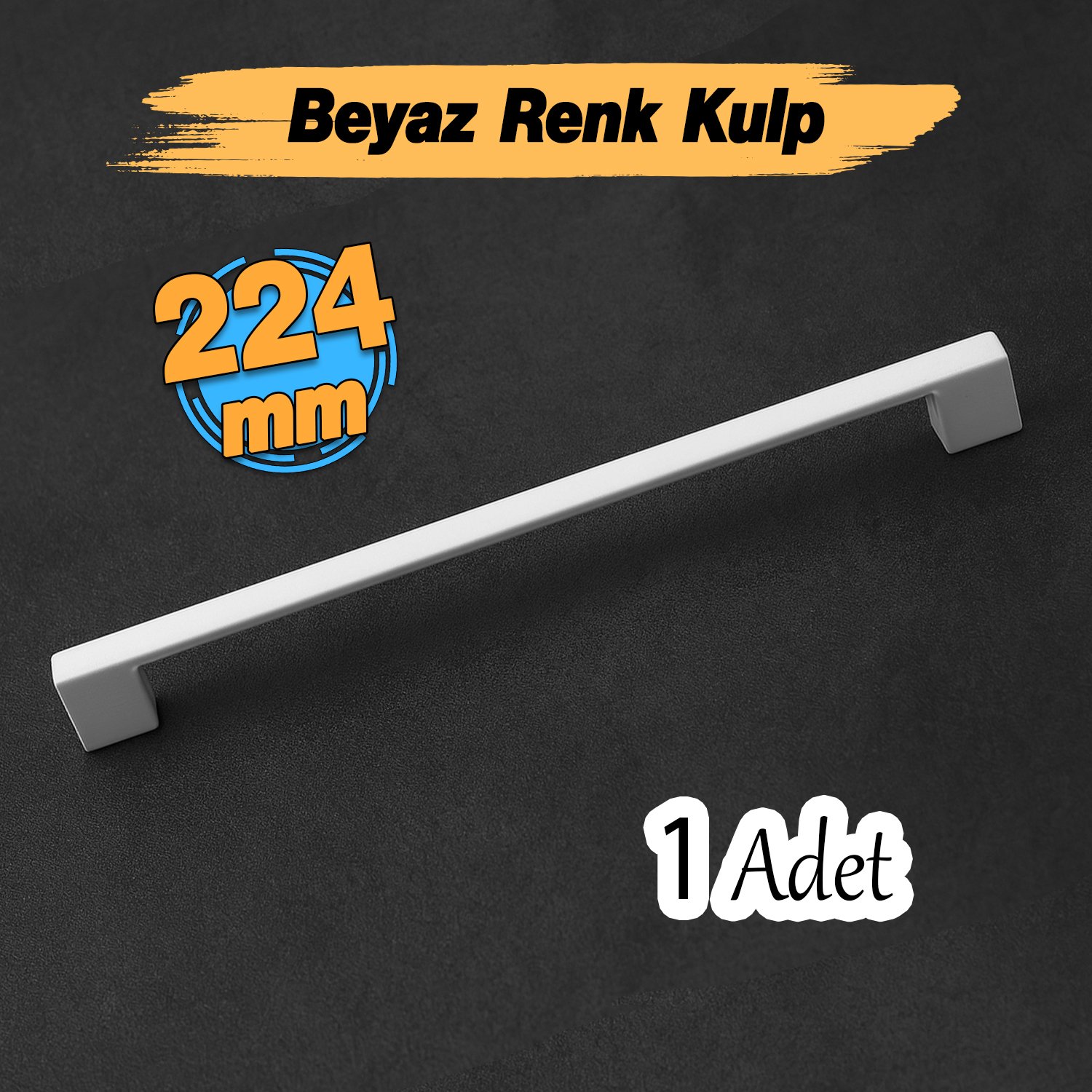 Gölcük Beyaz Renk Metal Kulp 224 Mm-22.4 Cm Mobilya Çekmece Mutfak Dolabı Dolap Kulpları Kulbu Kulpu