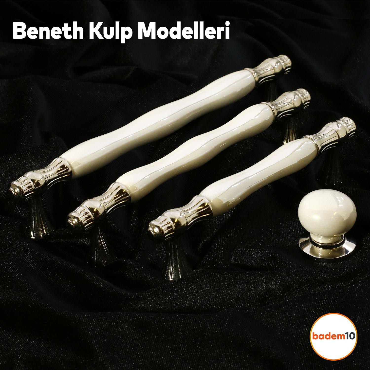 Beneth Lüks Porselen Mobilya Mutfak Çekmece Dolap Dolabı Kulpu Kulpları Kulbu 160 Mm Sedef Krom