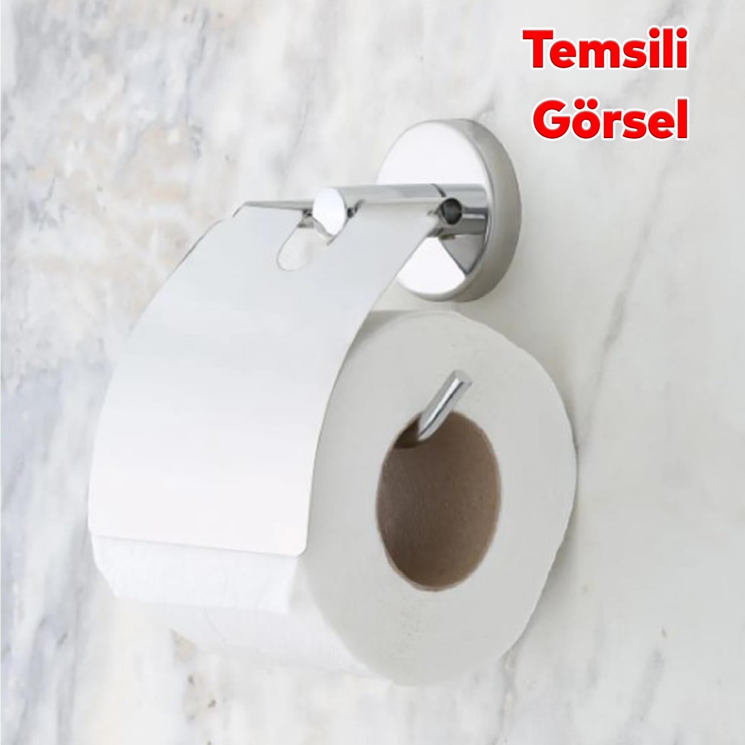 Tuvalet Kağıtlık Aparat Kapalı WC Kağıt Standı Paslanmaz Metal Sağlam Vidalı Krom Renk