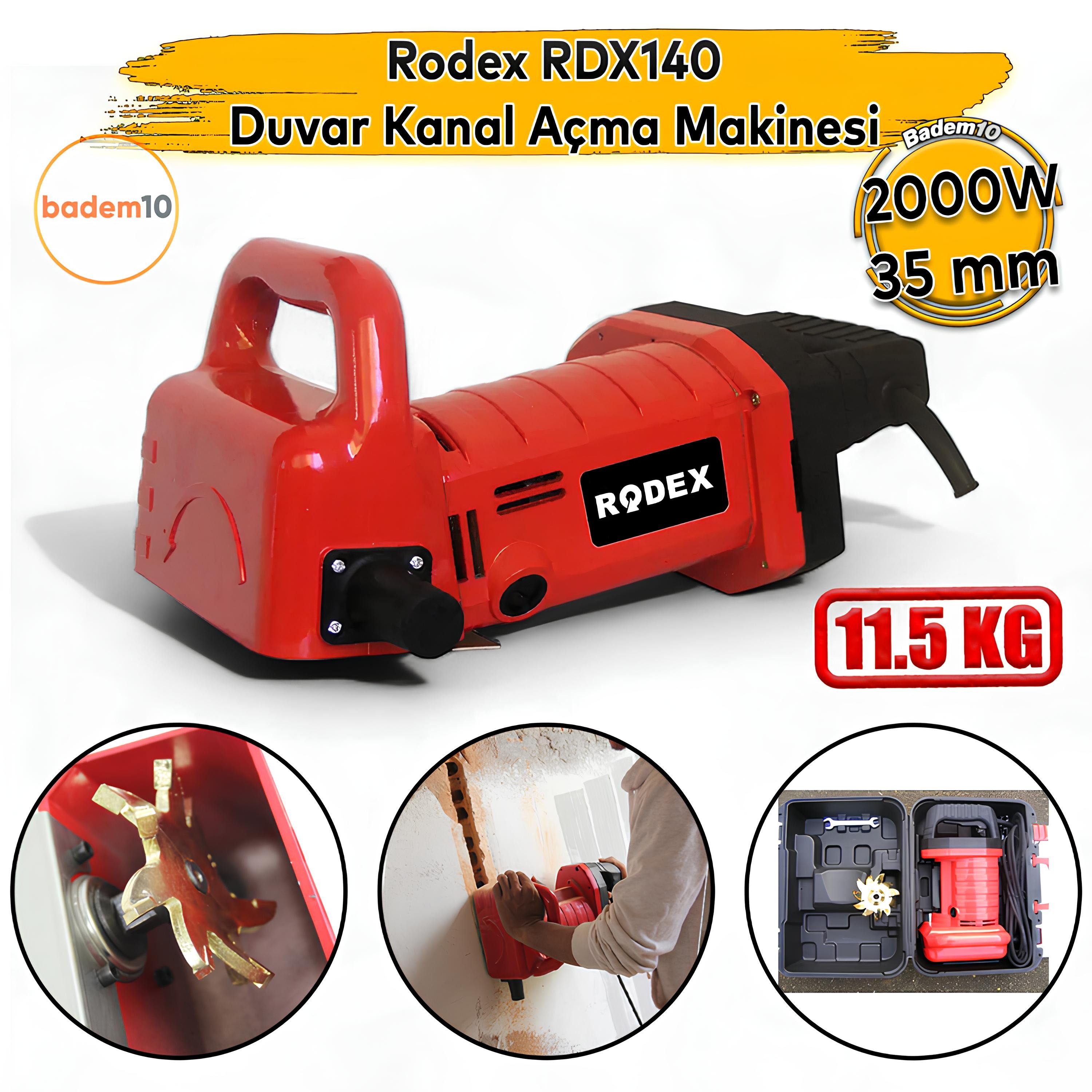 Rodex Power RDX140 Tozsuz Duvar Kanal Açma Kesme Makinesi Cihazı 2000W – Tesisat İçin Beton Kesici 