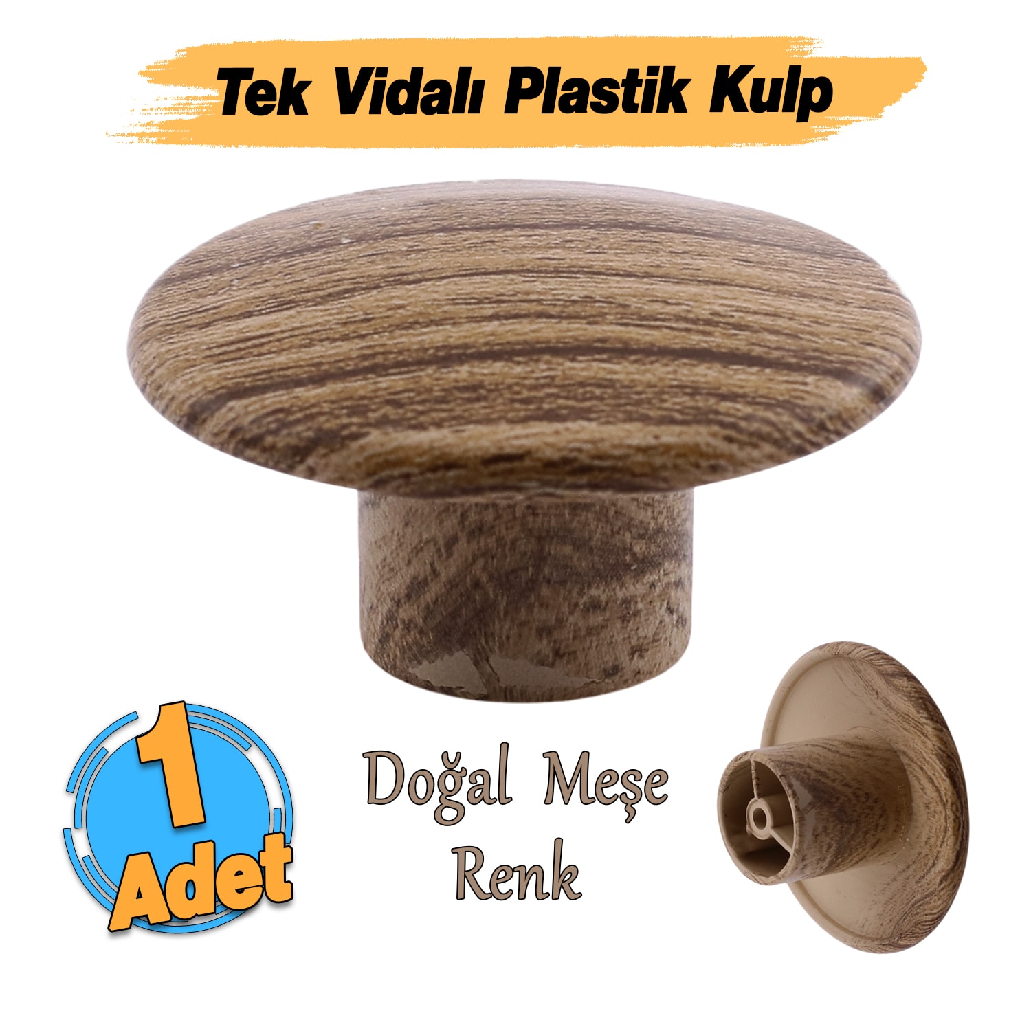 Tek Vidalı Bolina Dış Bükey Plastik Düğme Kulp Kubik Doğal Meşe Mobilya Dolap Çekmece Kulpu Kulbu
