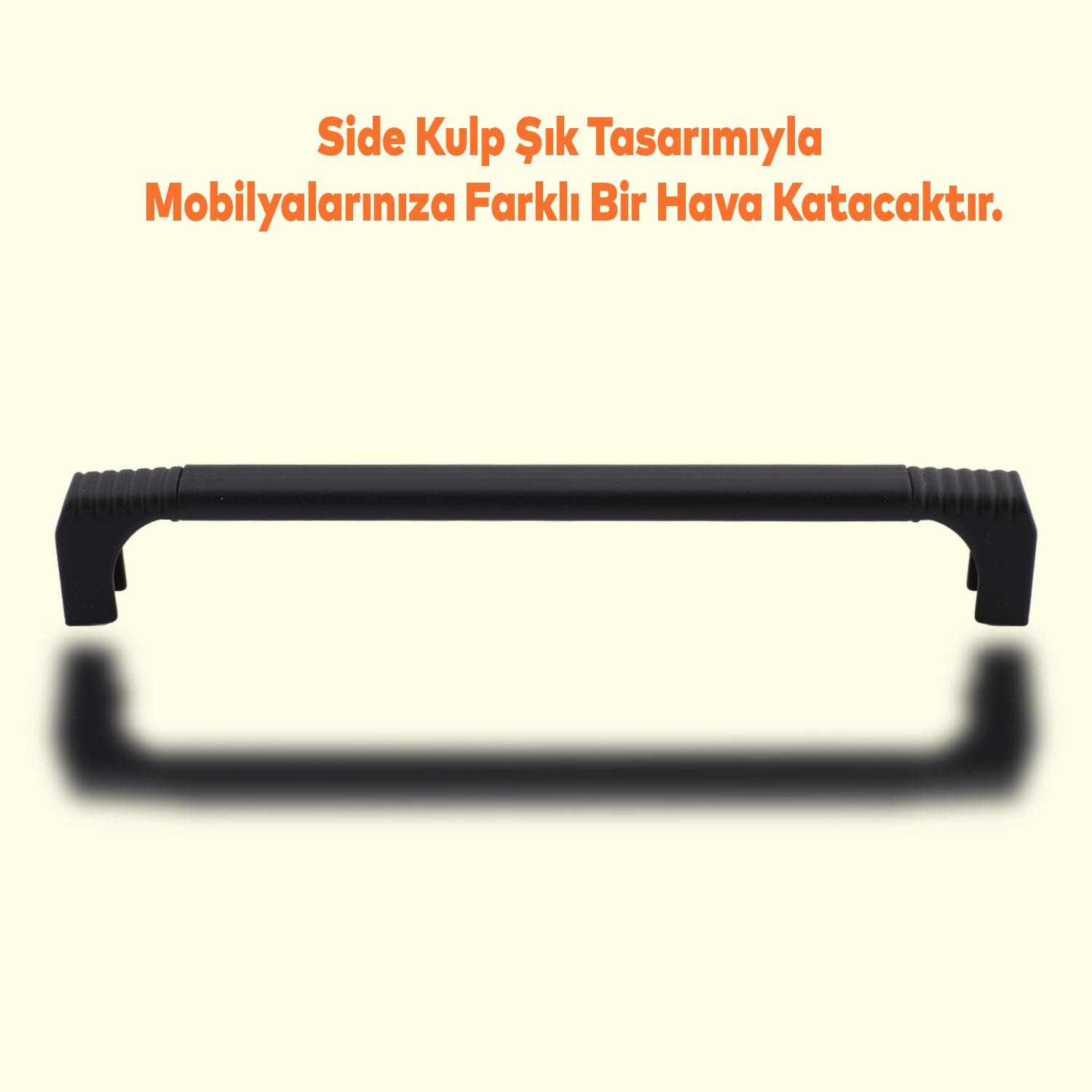 Side Çekmece Dolap Kulpu Mutfak Kulbu Metal Kulp Mobilya Dolabı Kulpları Renk 160 mm Siyah