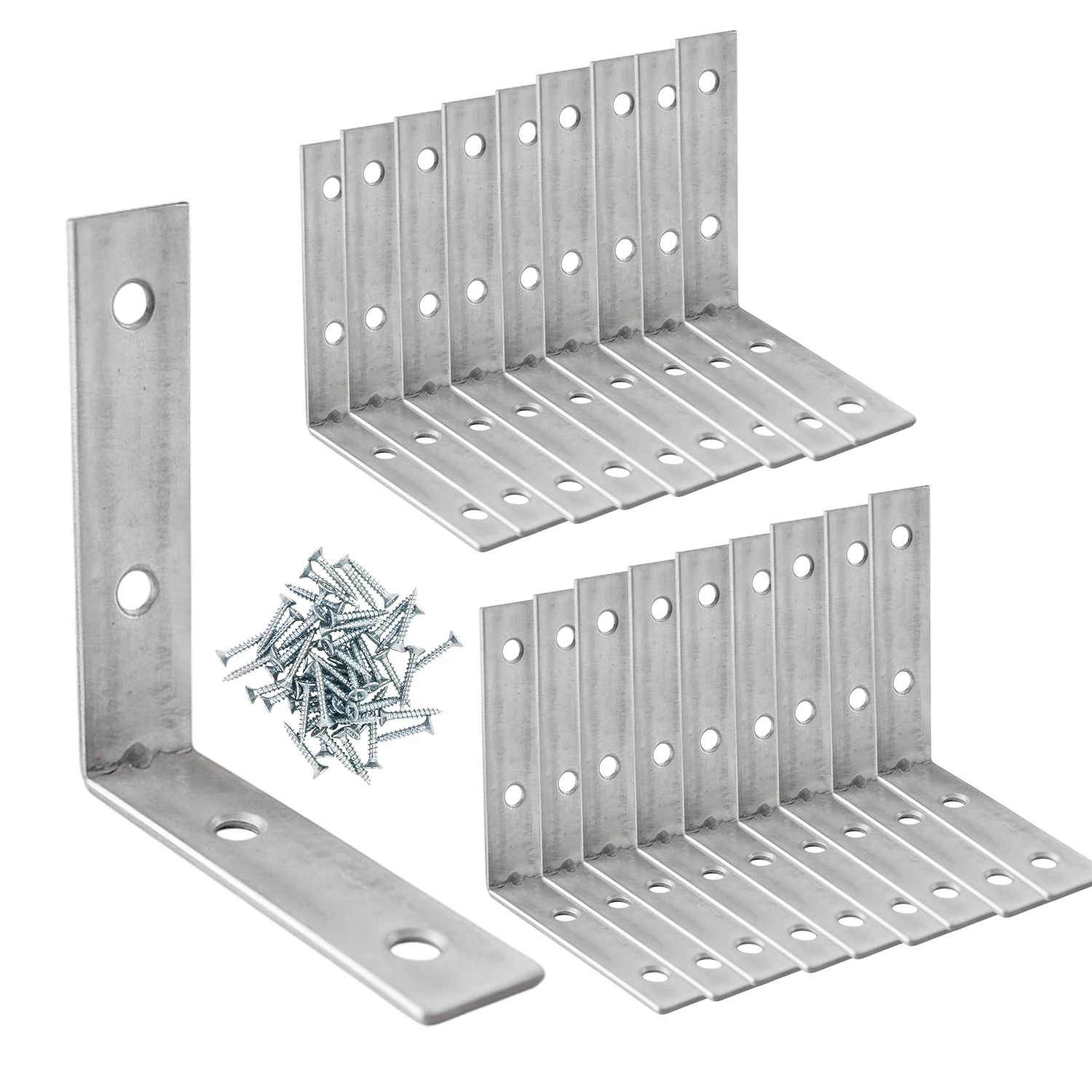 (25 ADET) Metal Köşebent 65x65x15 mm İnce L Demiri Gönye Mobilya Duvar Sabitleme Bağlantı Aparatı