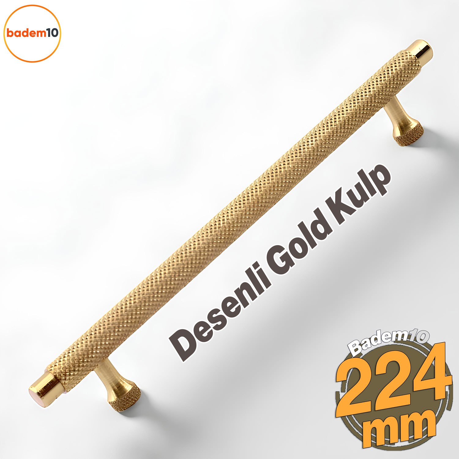 Martin Gold Metal Kulp 224 mm Mobilya Çekmece Mutfak Dolabı Dolap Modern Kapak Kulpları Grip Desen