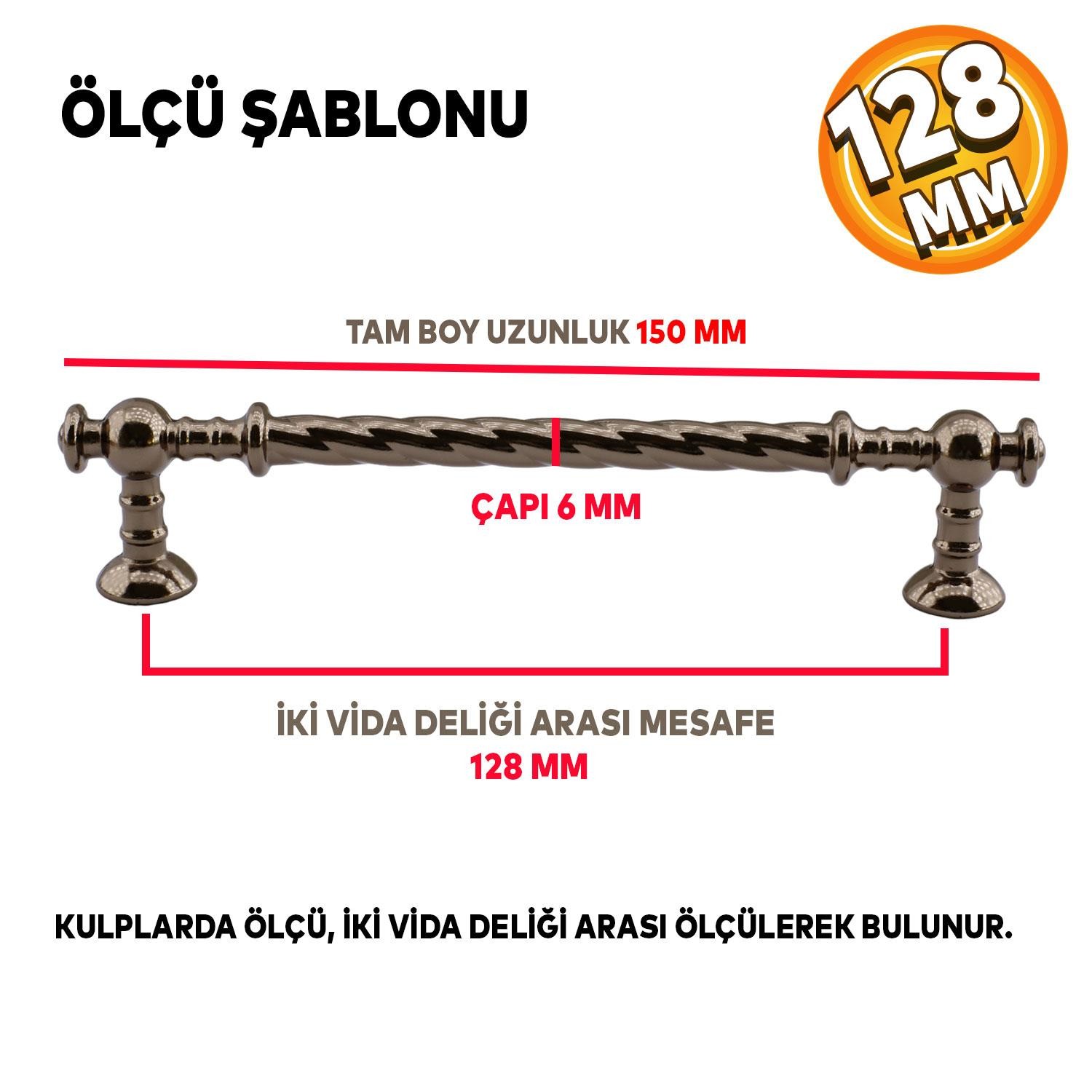 Burgu Mobilya Mutfak Dolabı Çekmece Dolap Kapak Kulpu Kulbu Bronz 128 mm Metal Kulp