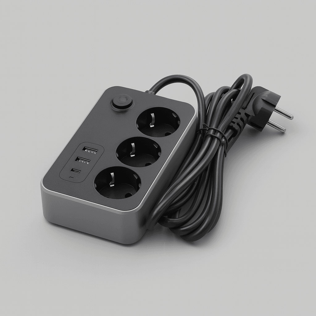 3 Prizli 3 USB Girişli Çocuk Akım Korumalı Topraklı Golyat Grup Şarj Fiş Priz 2 Metre Uzatma Kablosu