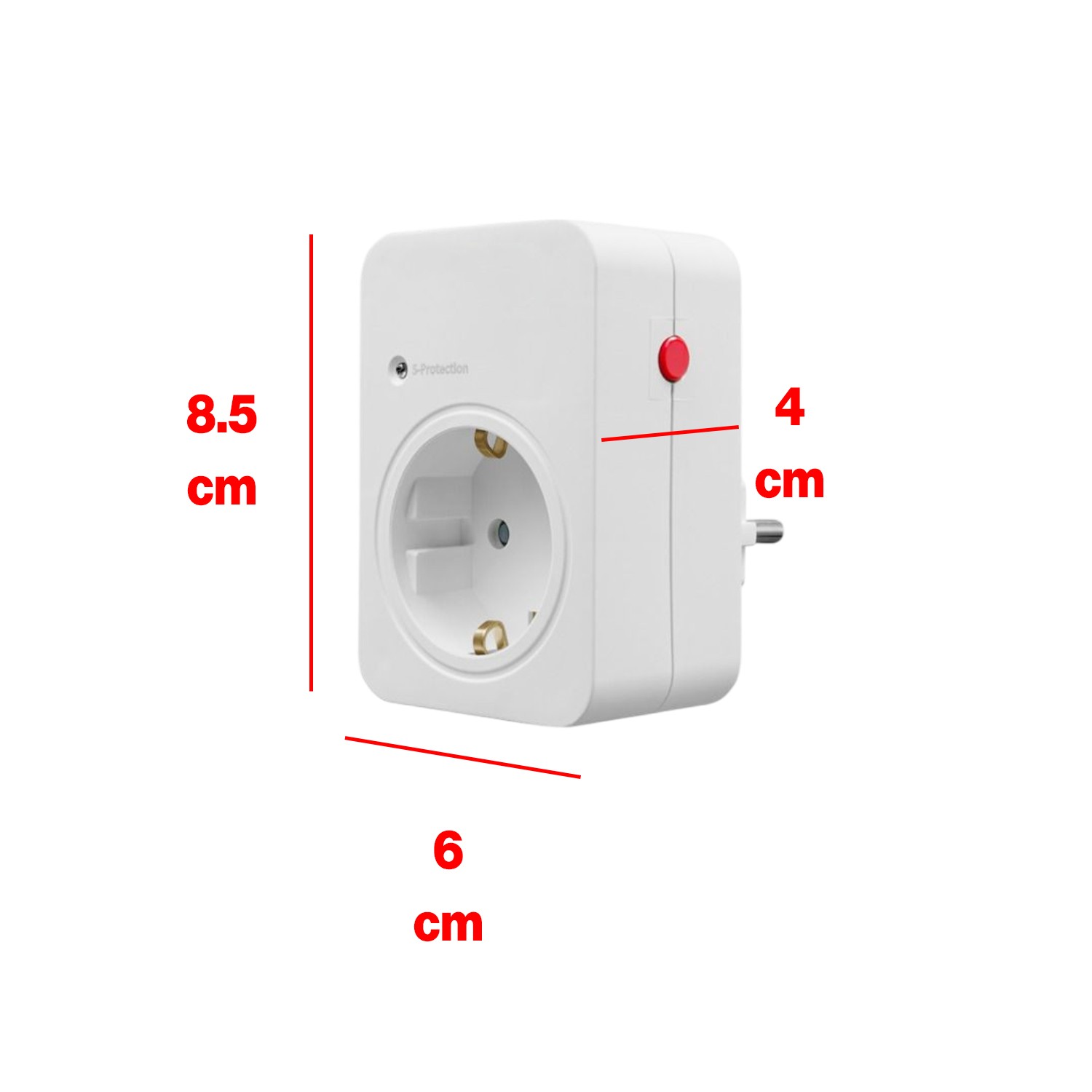 Akım & Şok Korumalı Tekli Priz Açma Kapama Düğmeli Çoçuk Korumalı Fiş 720 Joule IP20 3600 W Koruma