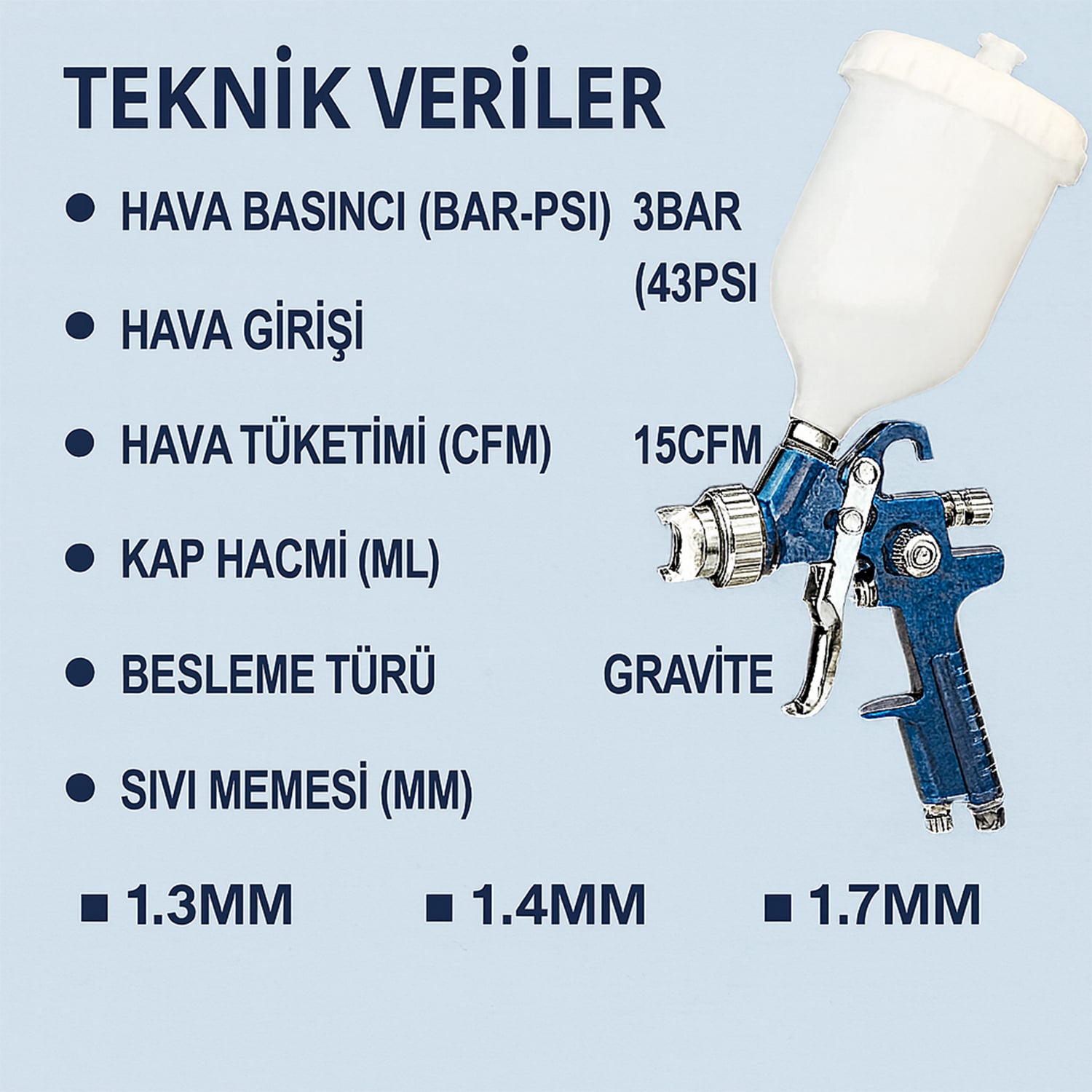 600 ml 1.4 mm Nozul Üstten Depolu Havalı Püskürtme Boya Tabancası Basınçlı Sprey Boya Boyama Aleti