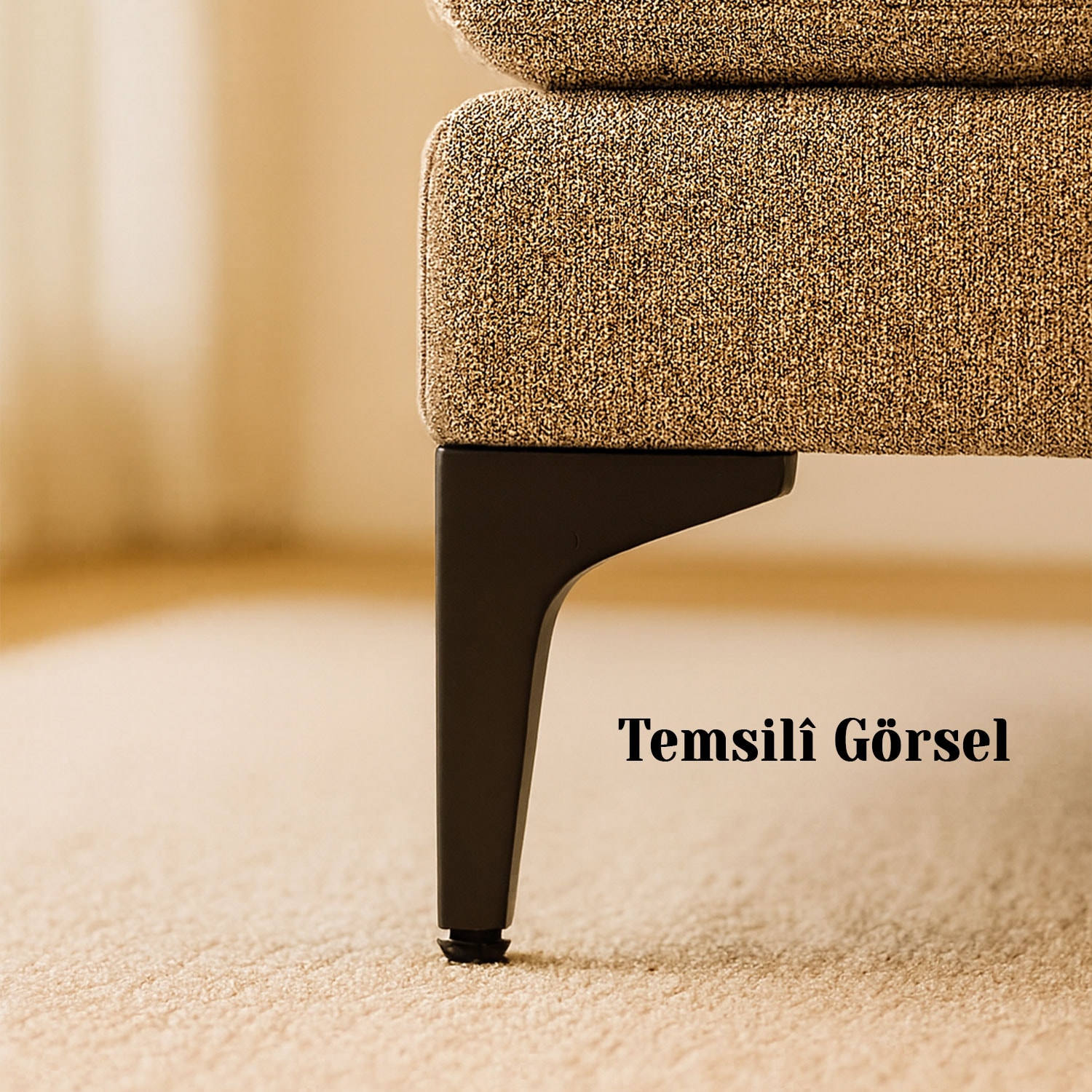 Dekor 12 cm Siyah 4'lü Set Metal Mobilya Ayağı Modern Tasarım Koltuk Sehpa Masa TV Ünitesi Uyumlu