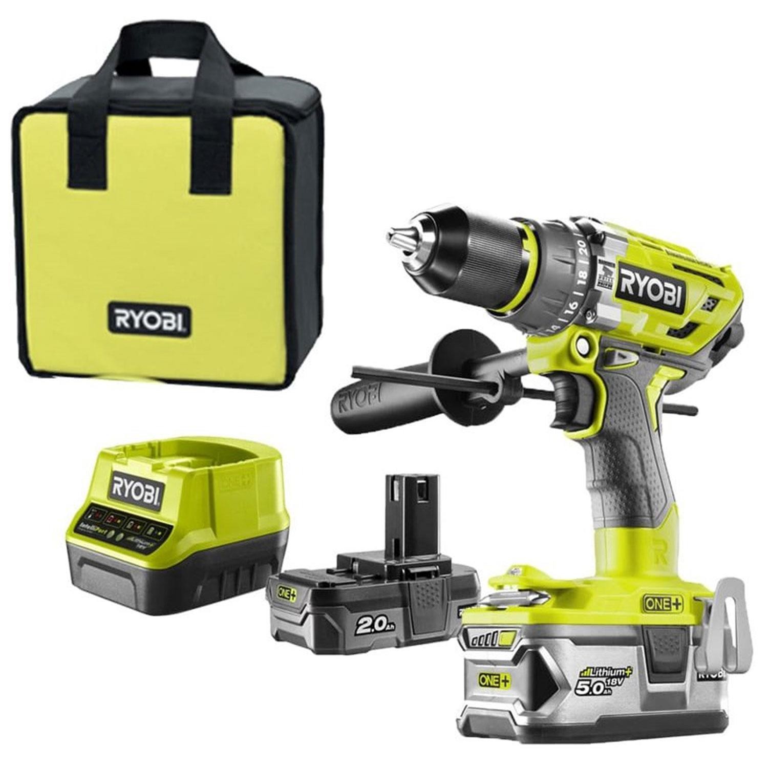 Ryobi Akülü Darbeli Matkap Çift Akülü 18 V Matkap Vidalama 