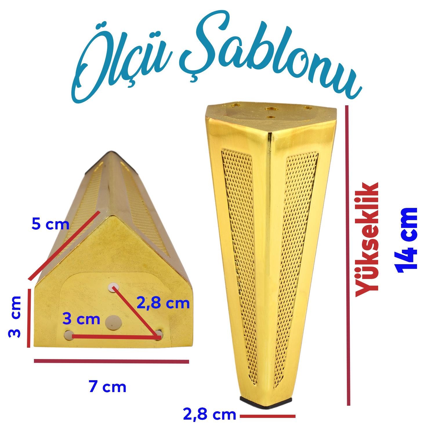 Ovit Koltuk Baza Puf Sehpa Tv Ünite Masa Mobilya Ayağı Ayakları Metal Ayakları 14 Cm Altın