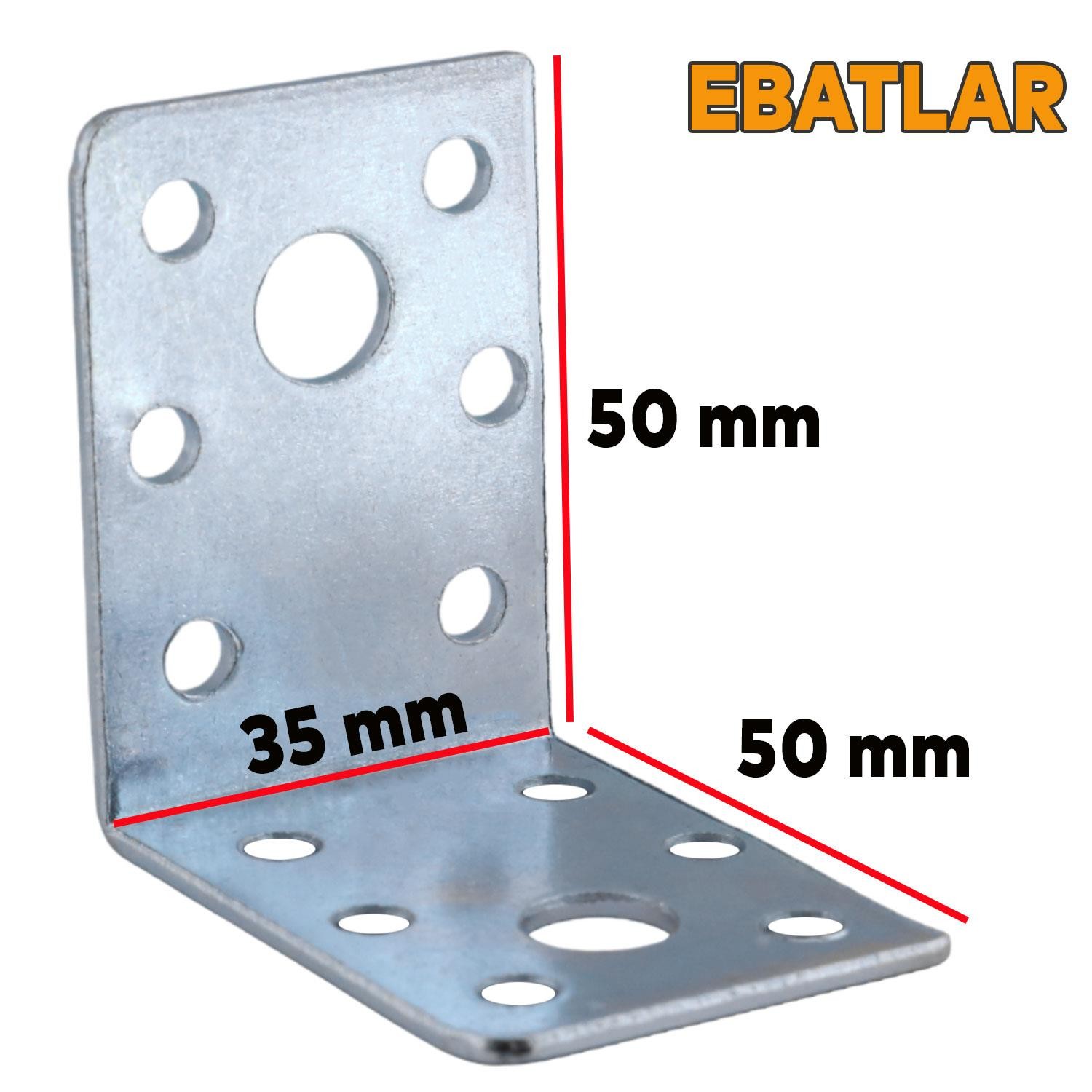 Mobilya Eşya Dolap Yatak Duvara Sabitleme Köşebent Bağlantı Aparatı L Demiri Gönye 50x50x35 Mm (5 ADET)