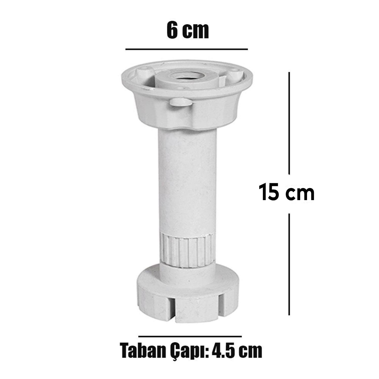 Ayarlanabilir Dolap Mobilya Kanepe Tezgah Yükseltme Ayağı Ayarlı Mutfak 15 Cm Gri Ayakları (10 ADET)