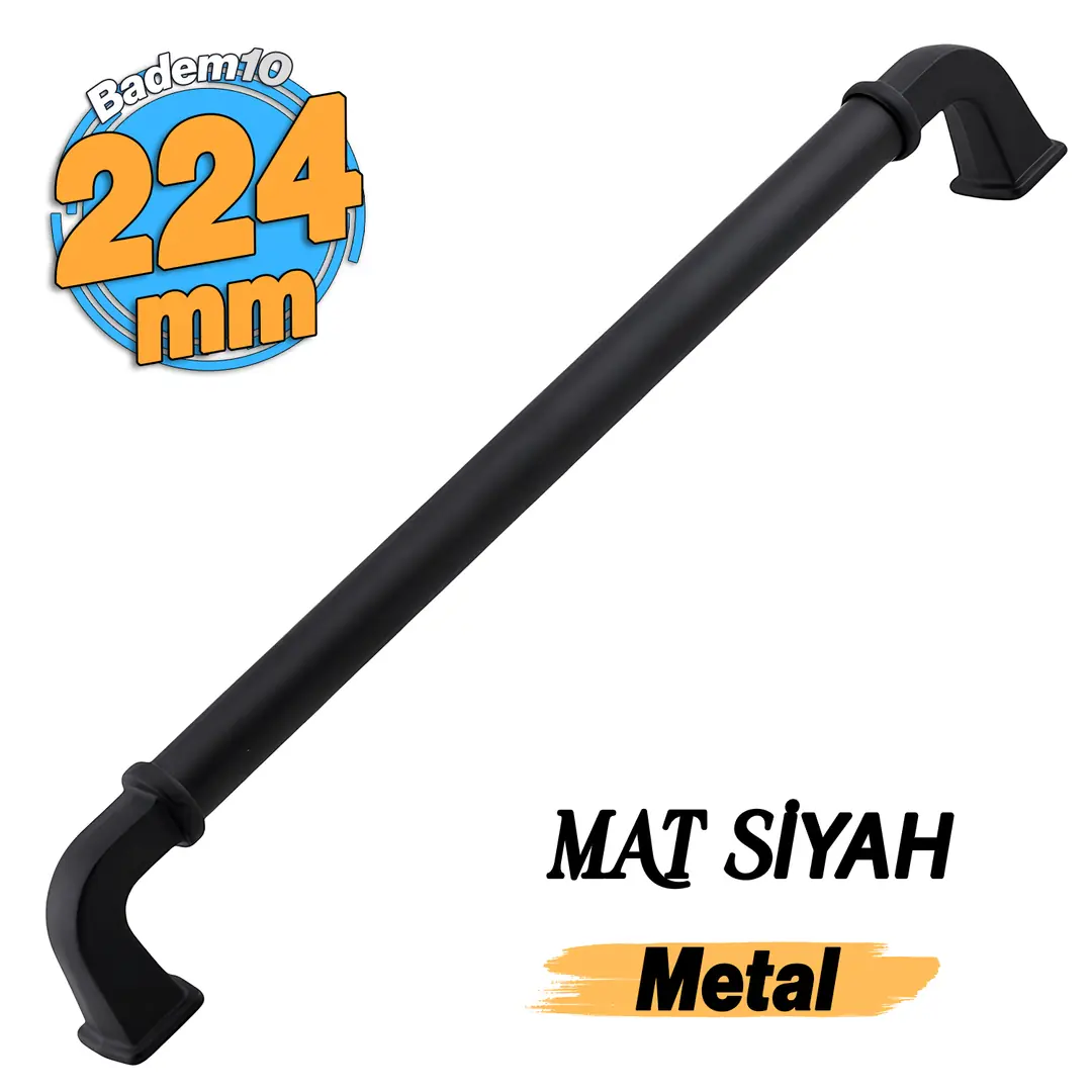 Alfa Metal Mat Siyah Kulp 224 mm 22.4 cm Mobilya Çekmece Mutfak Dolabı ...