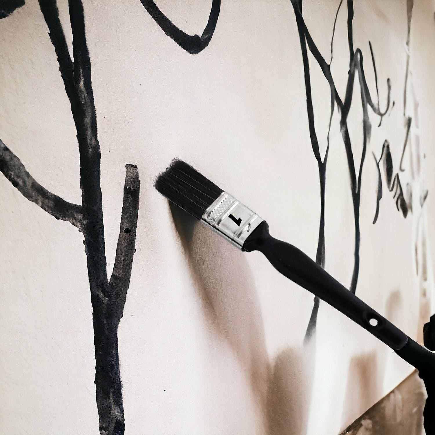 Plastik Saplı Yağlı Boya Fırça No: 1 Resim Ressam Fırçası Hobi Sanat Duvar Metal Ahşap Boyama