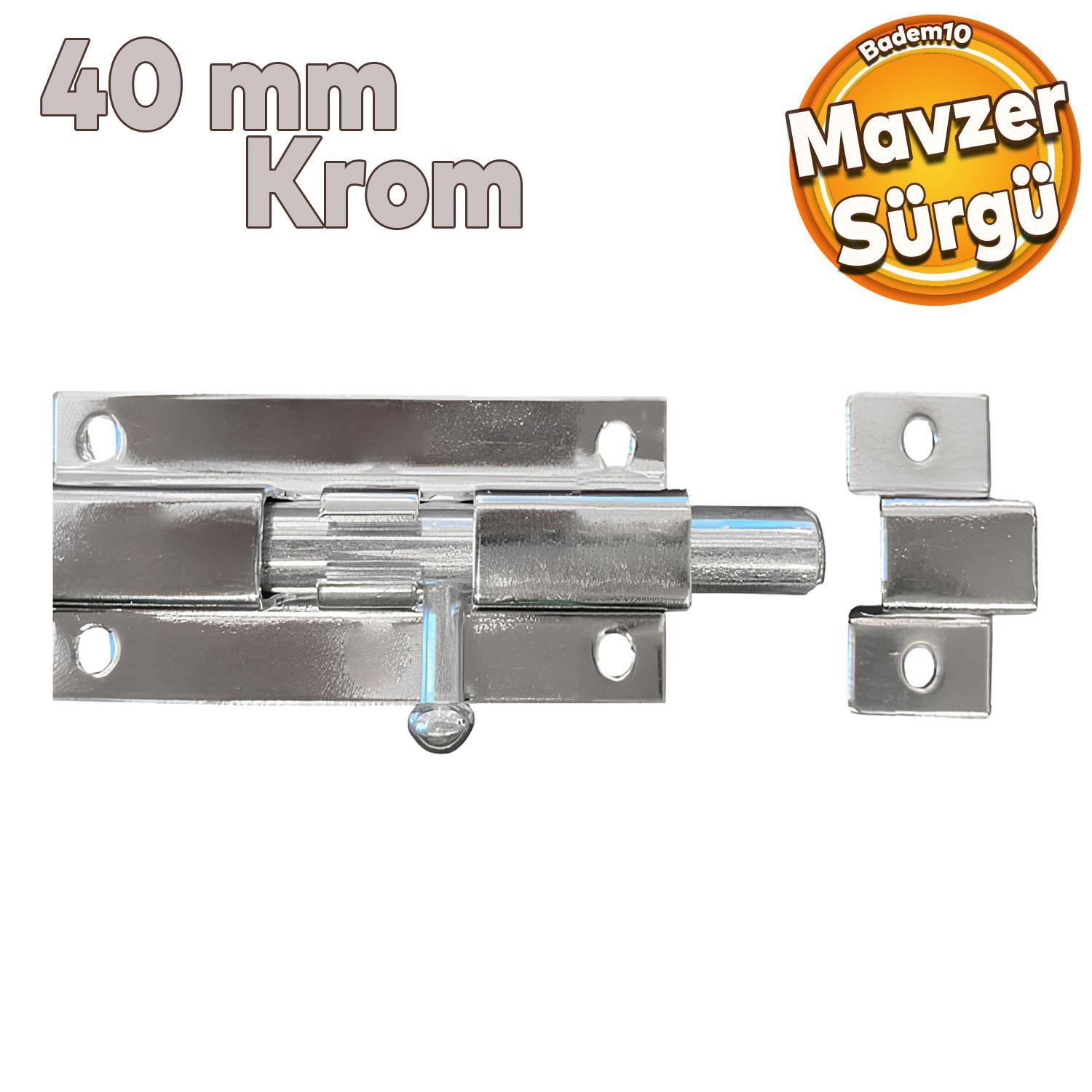 Kapı Sürgüsü Küçük Metal Krom Mavzer Sürgü Sürgülü Kilit 25x40 mm Kapı Pencere Emniyet Kilidi