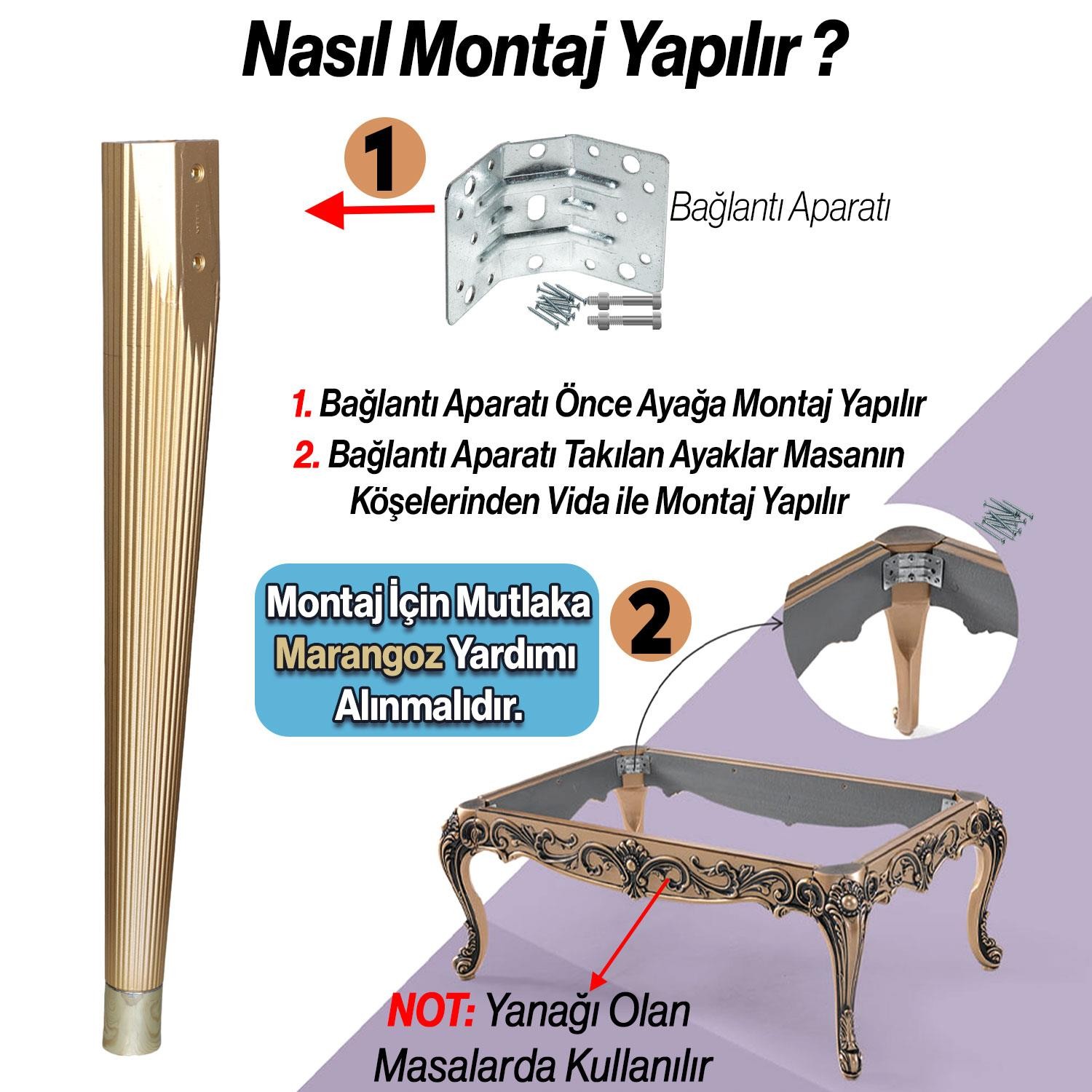 Suit Masa Dresuar Ayağı 75 cm Plastik Gold Altın Ayak Mutfak Yemek Masası Mobilya Ayakları