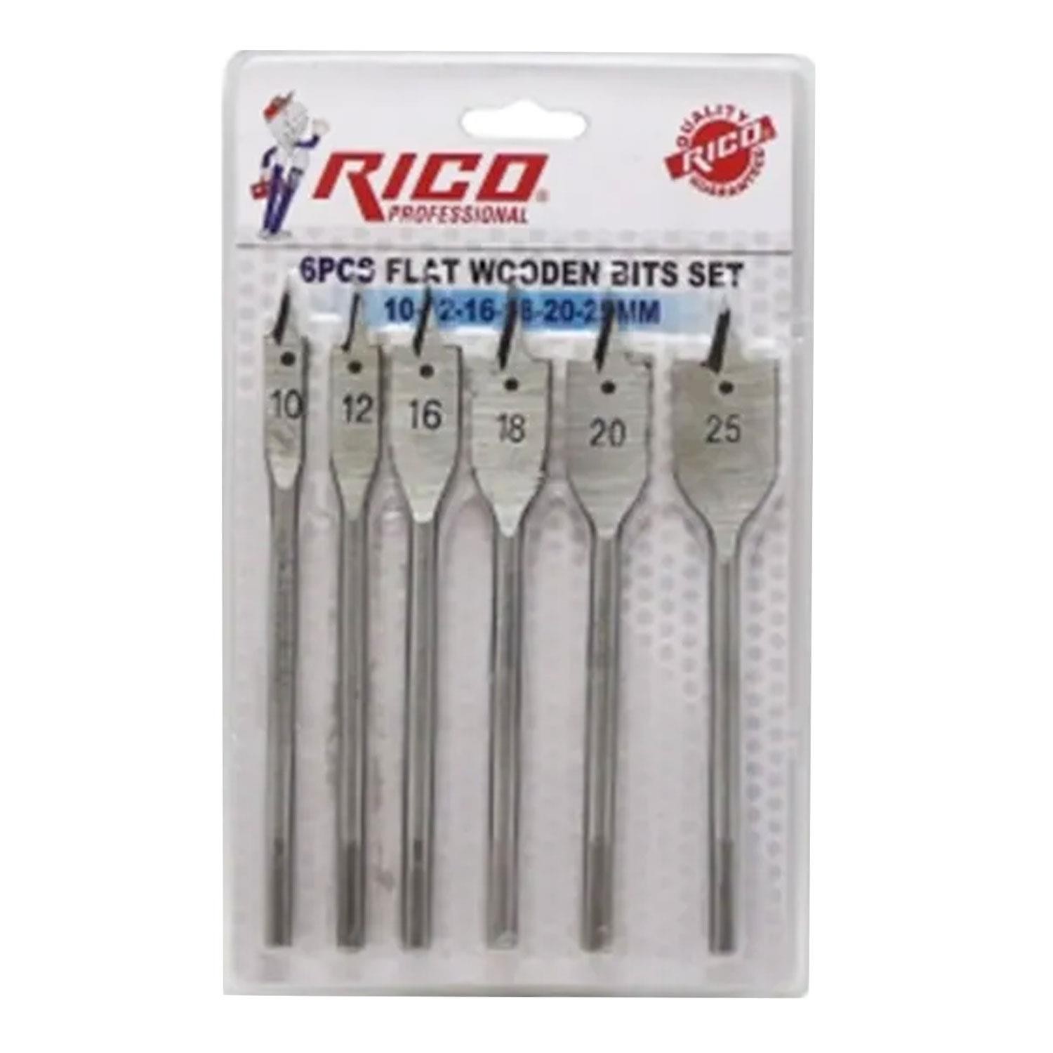 Rico RC1300 Bits Saplı Yaprak Matkap Ucu Seti 10-12-16-18-20-25 mm (6 PARÇA)