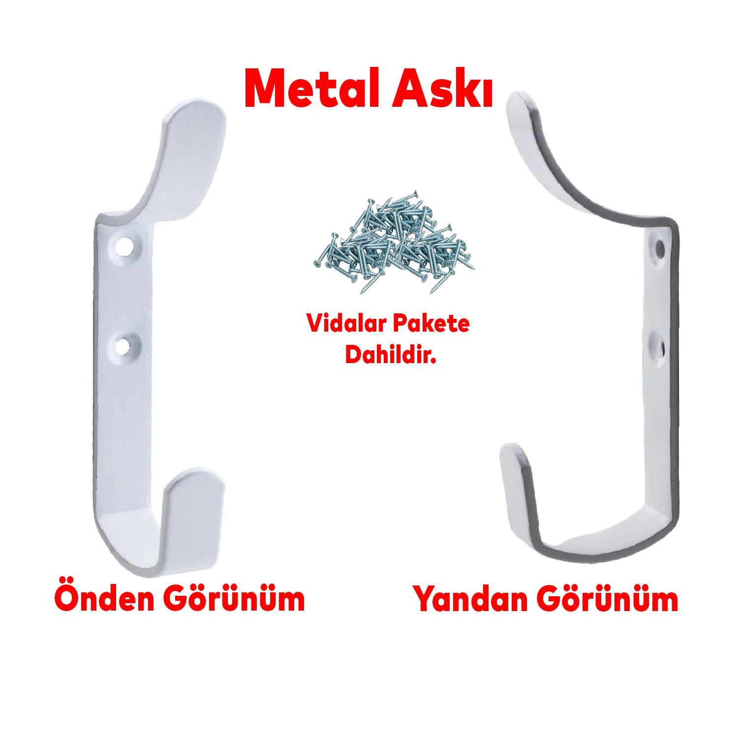 Çengel Metal Portmanto Vestiyer Duvar Dolap Elbise Askısı Beyaz Mobilya Kapı Askılığı Aparatı