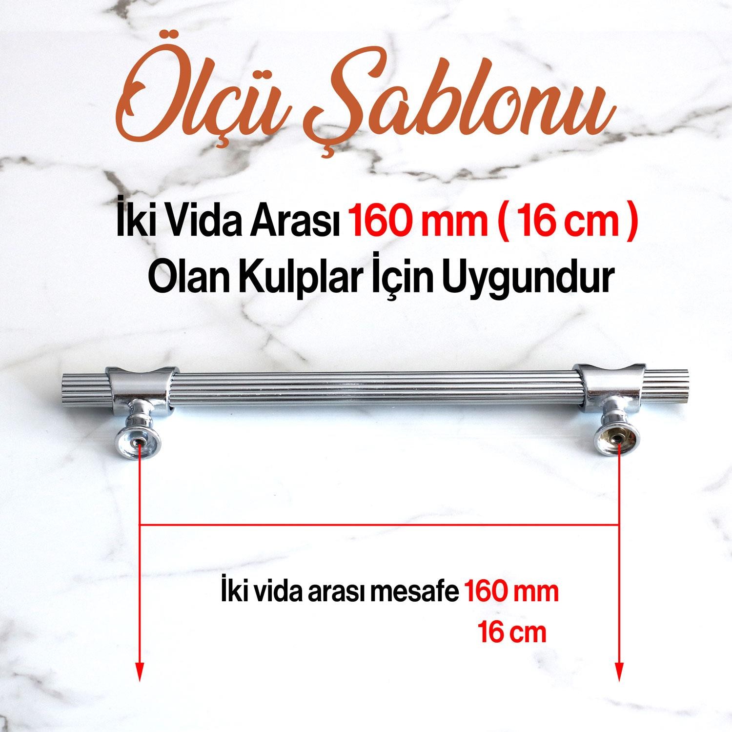 Arsin Krom Metal Kulp 160 mm-16 cm Mobilya Çekmece Mutfak Dolap Dolabı Kapak Kulpları Kulbu Kulpu