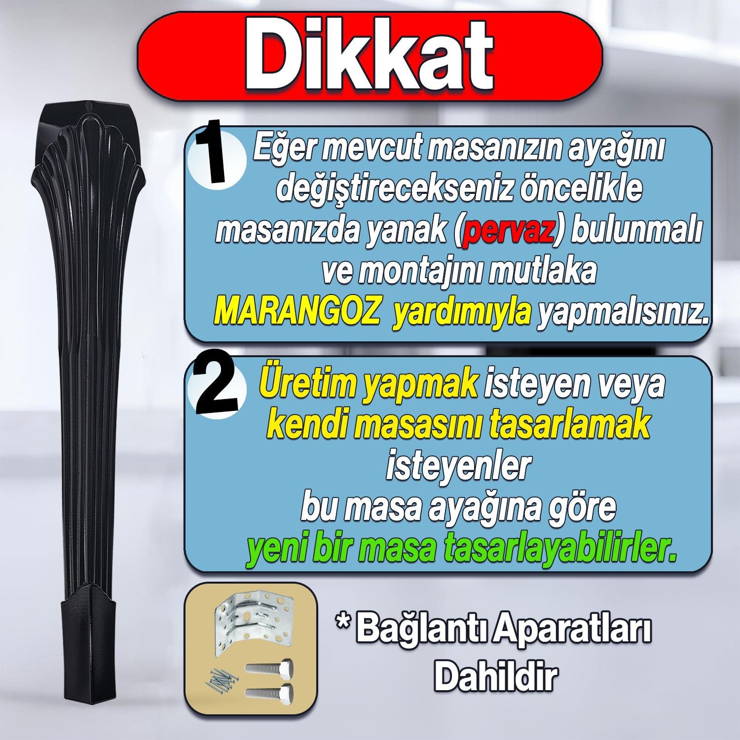 Sütun Masa Dresuar Ayağı 77 cm Plastik Ayak Siyah Mutfak Yemek Masası Mobilya Ayakları Siyah