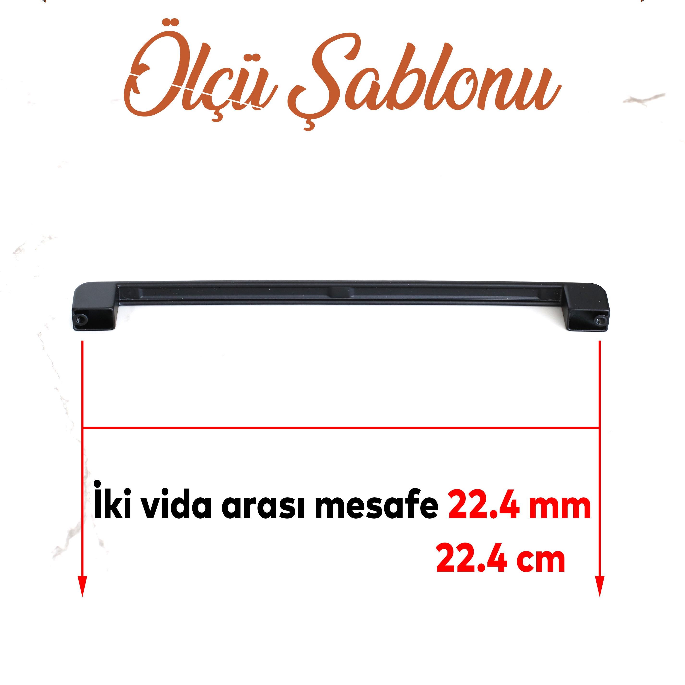 Gölcük Oval (224 mm- 22.4 cm) Metal Siyah Mobilya Mutfak Çekmece Dolap Dolabı Kulpu Kulbu Kulpları 10 ADET