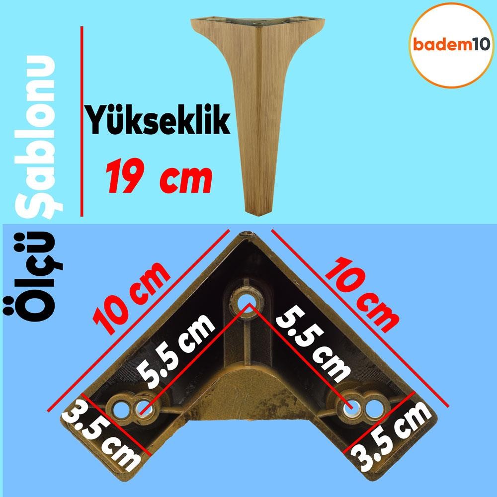 Sedef Lüks Mobilya Kanepe Tv Ünitesi Konsol Koltuk Ayağı 19 Cm Ahşap Desenli Kahverengi Ayakları