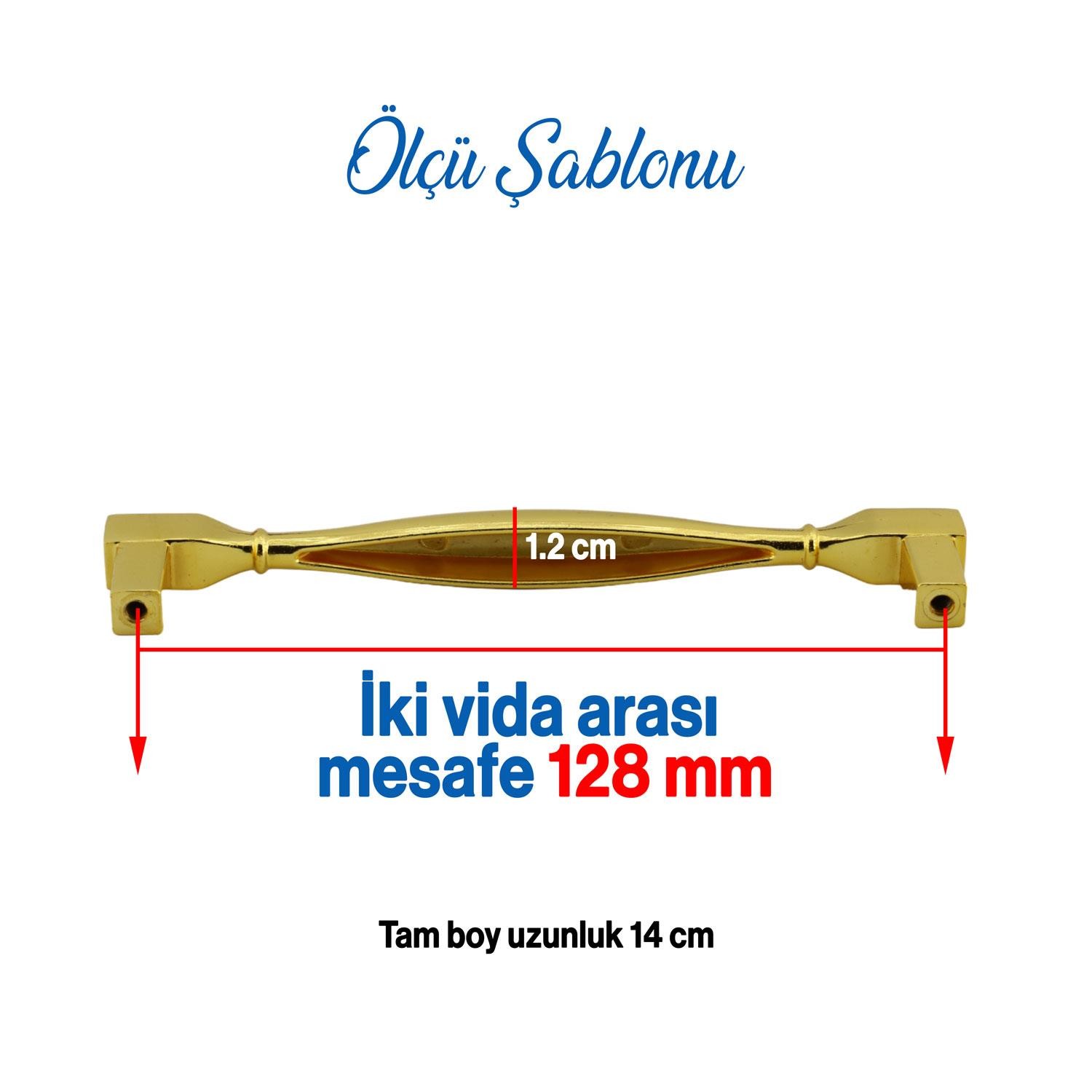 Kare Kulp Mobilya Mutfak Dolabı Çekmece Dolap Kulpları Kapak Kulpu Kulbu Altın 128 Mm-12.8 Cm Metal