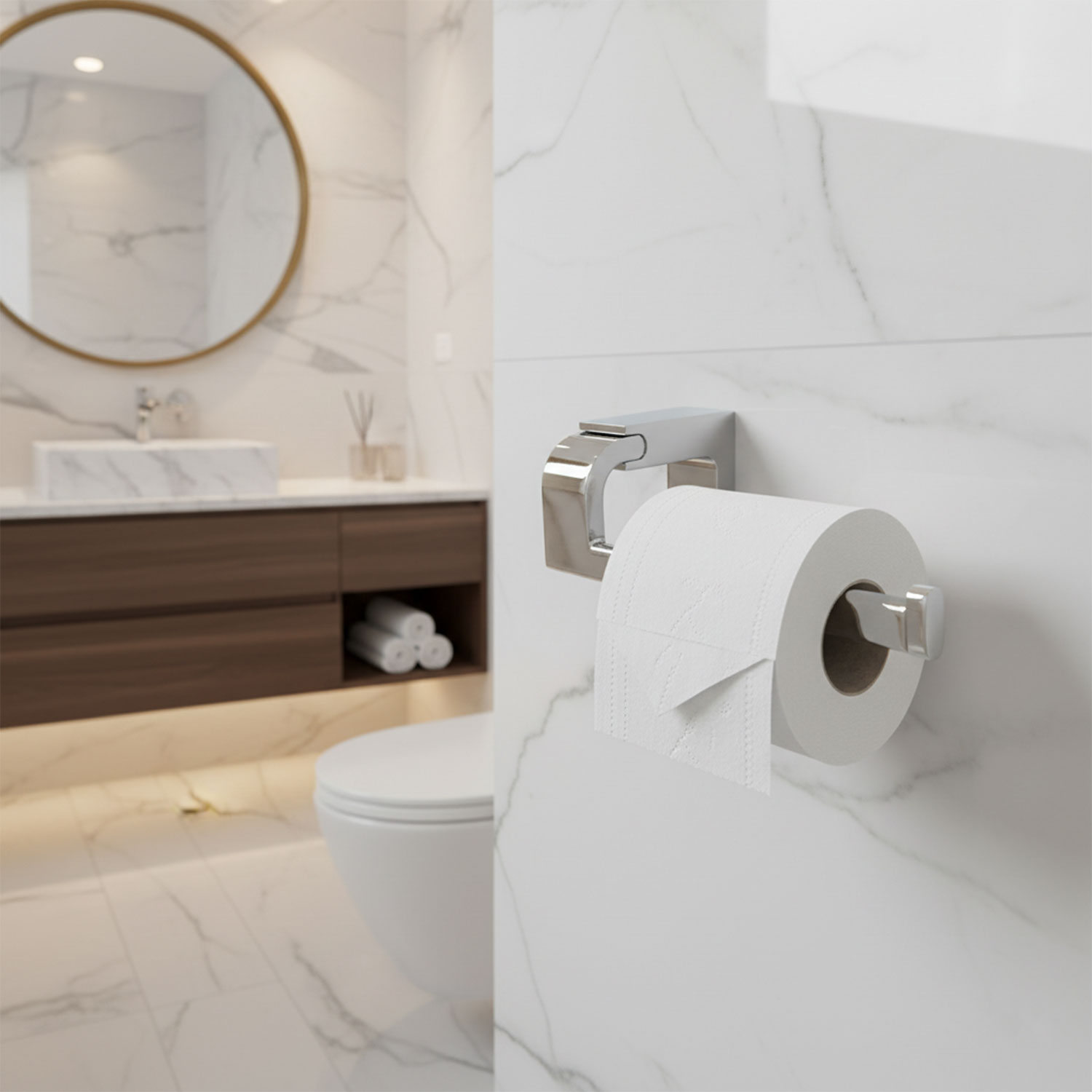 Krom Gümüş Kapaksız Lüks Tuvalet Kağıtlık Vidalı Paslanmaz Metal Duvara Monte Banyo Kağıt Aparatı